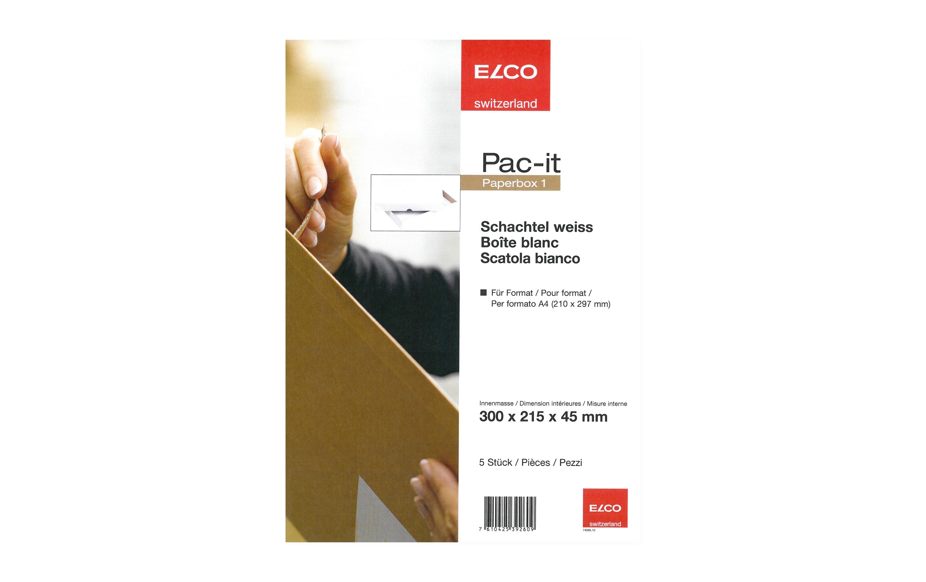 ELCO Versandkarton Paperbox 300 x 215 x 45 mm, 5 Stück