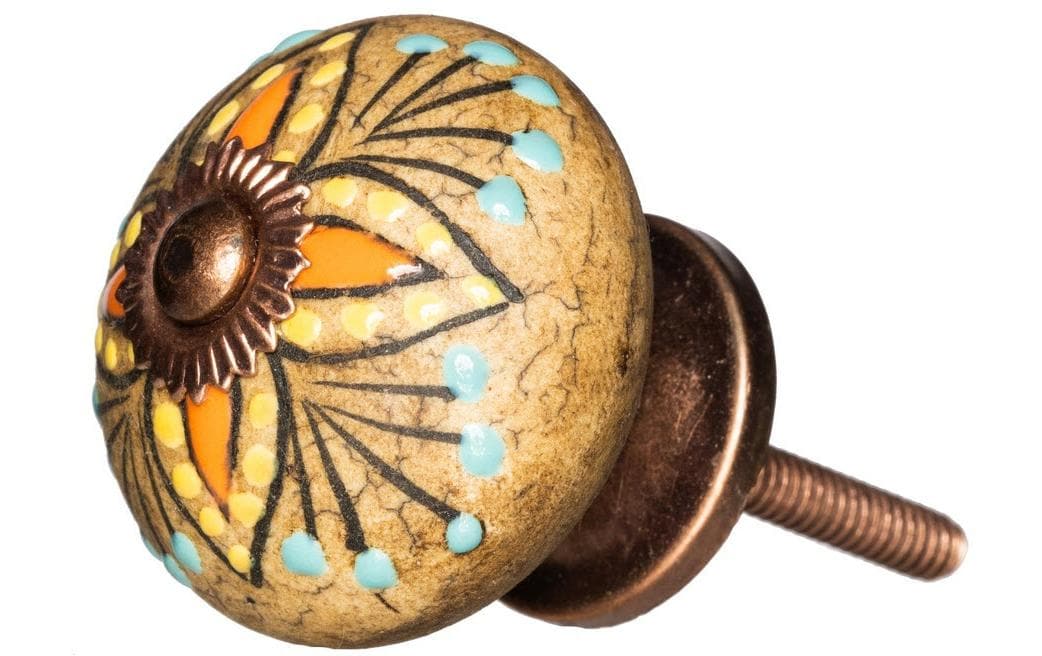 Tranquillo Möbelgriff handgemacht, Ø 4 cm, Mehrfarbig, Bronze