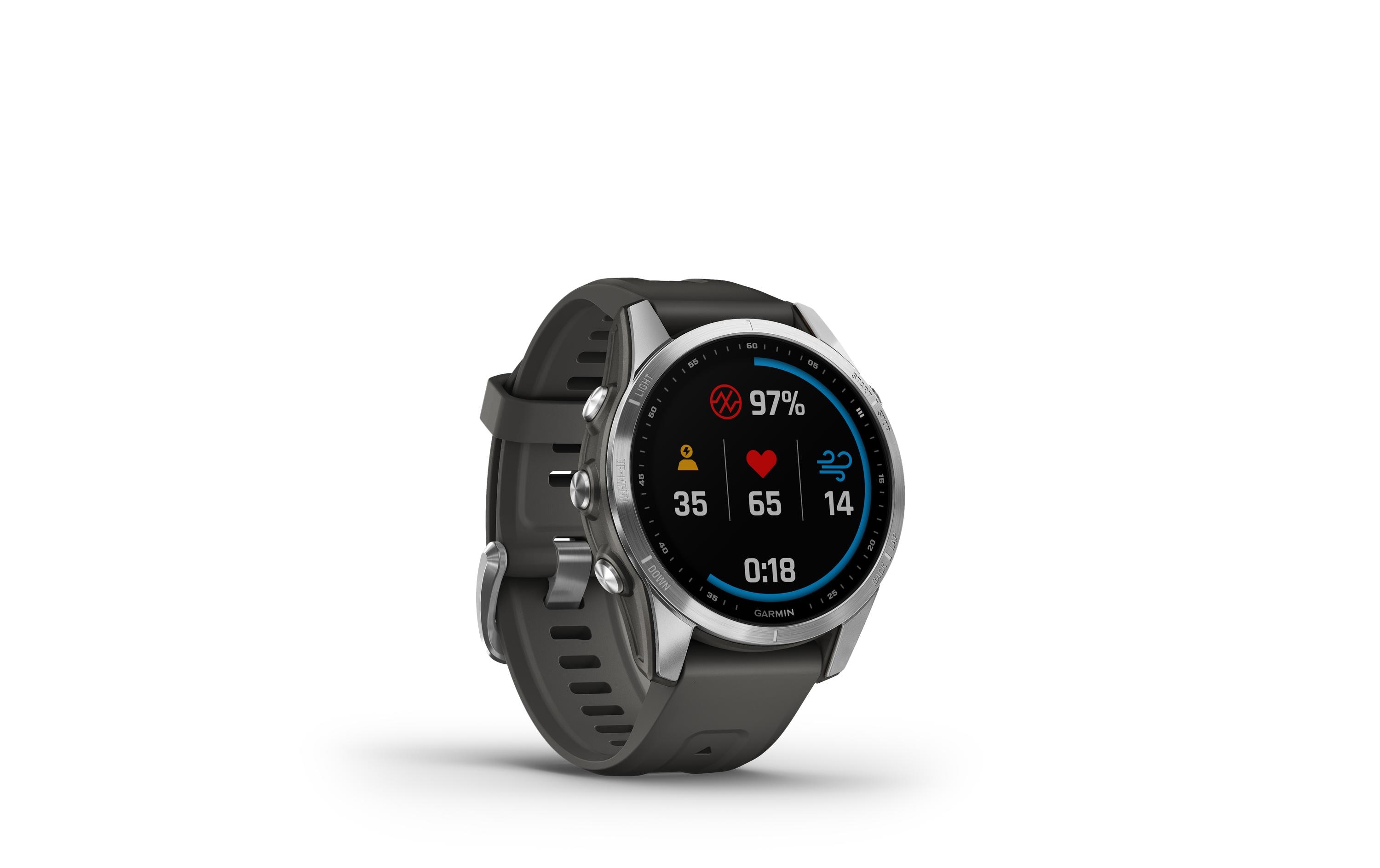 GARMIN Sportuhr Fenix 7S Anthrazit/Silber