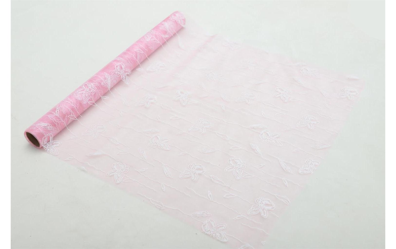 Dameco Stoff Organza Schmetterling 36 cm x 300 cm, Rosa