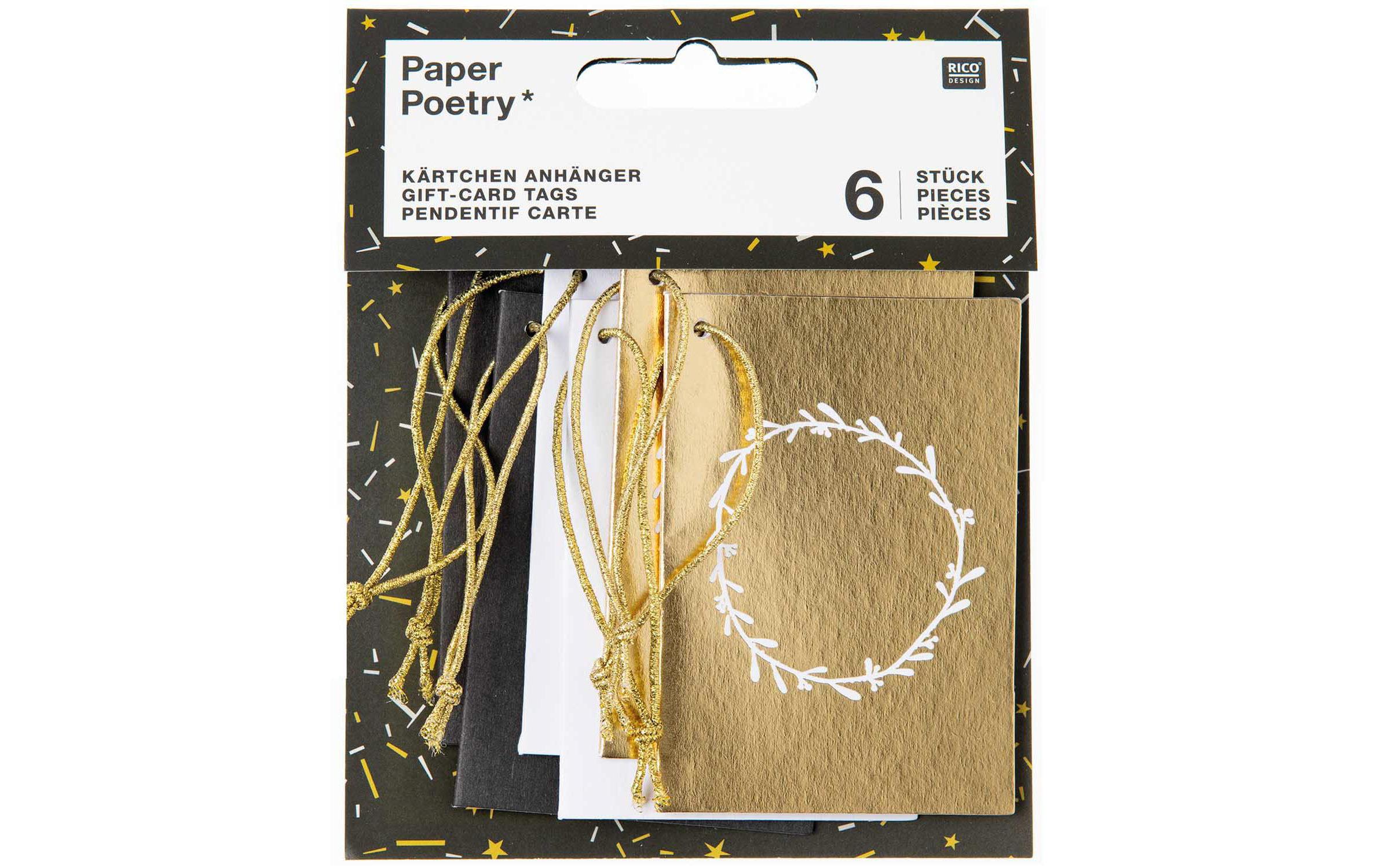 Rico Design Geschenkanhänger Paper Poetry 5 x 7.5 cm, 6 Stück