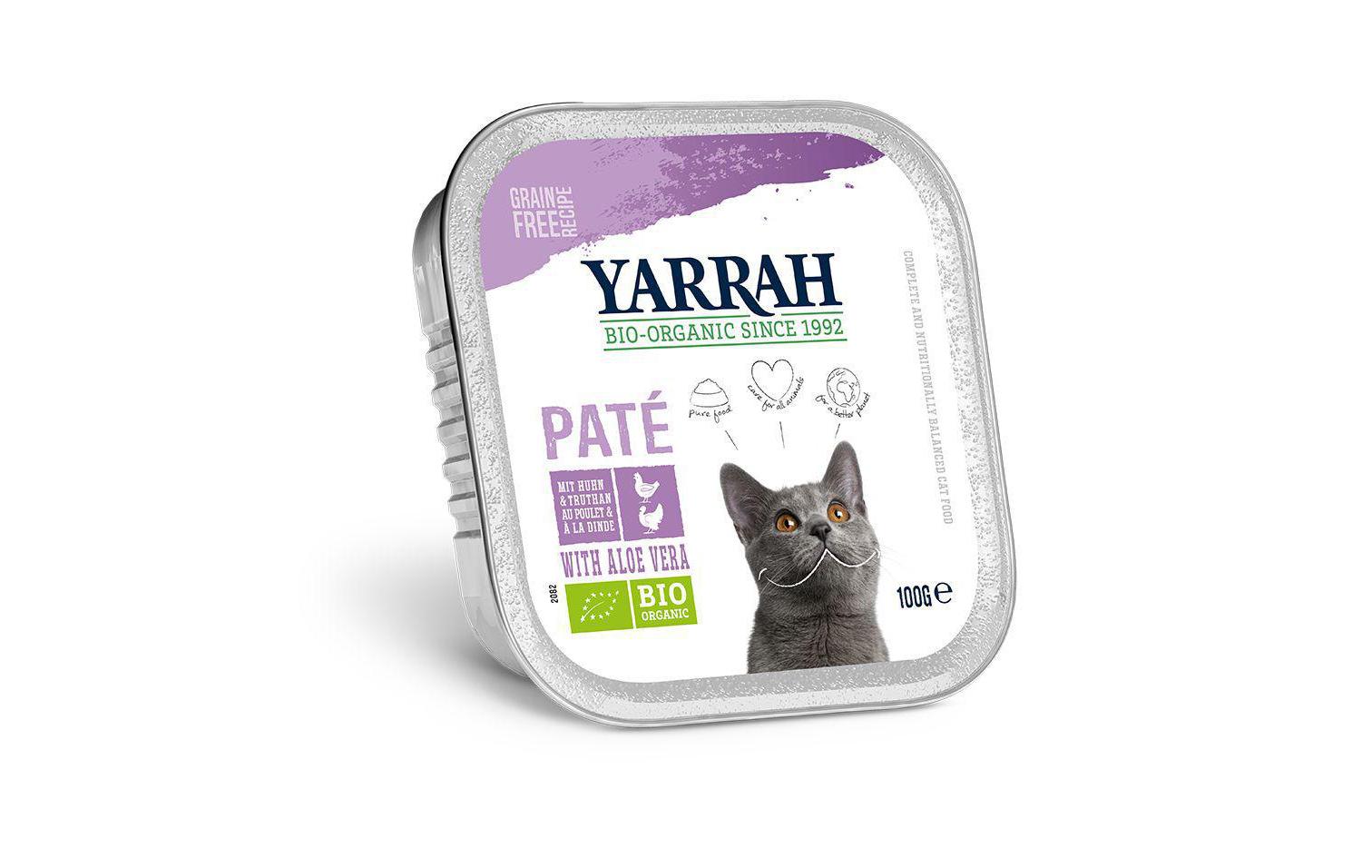 Yarrah Bio-Nassfutter Paté mit Huhn und Truthahn, 32 x 100 g