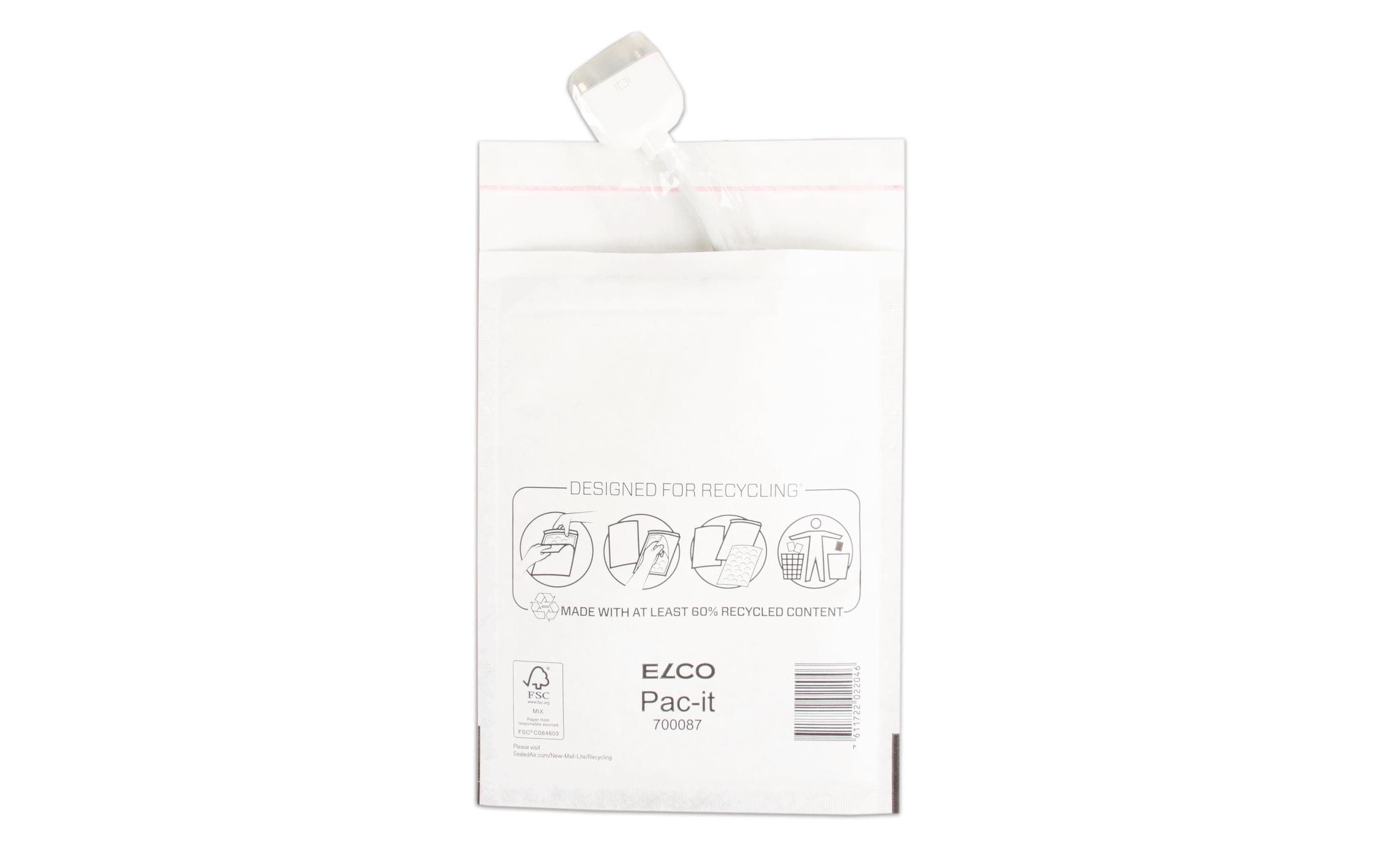 ELCO Luftpolstertasche 17 cm x 22 cm Weiss, 100 Stück