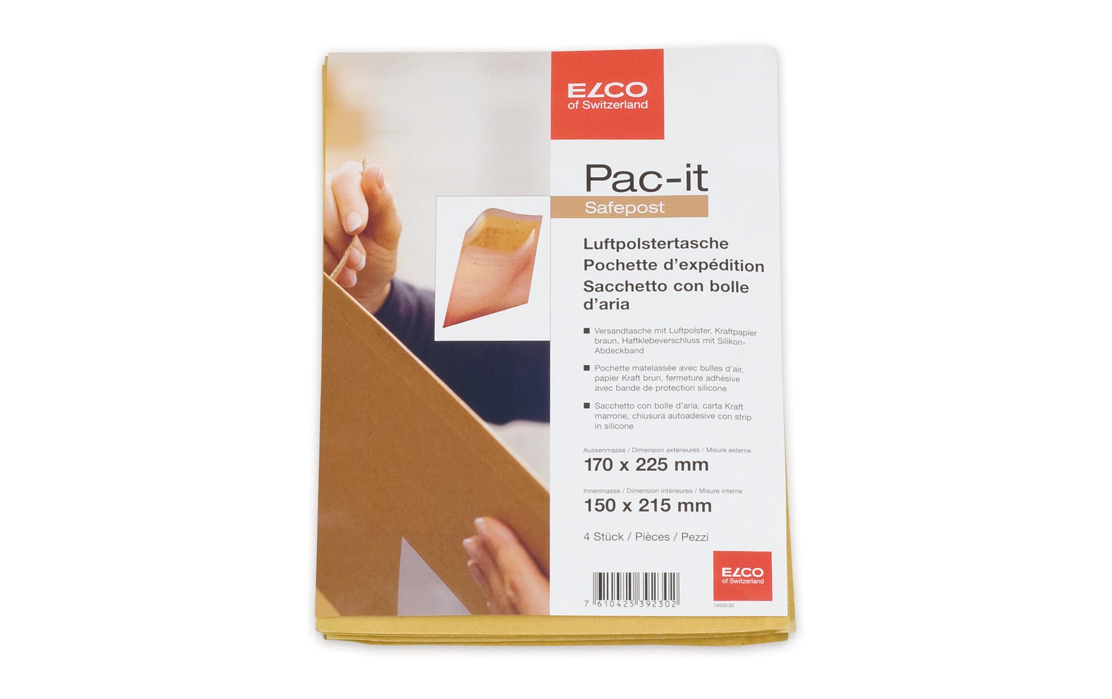 ELCO Luftpolstertasche Pac-It 170 x 225 mm, 4 Stück, Braun