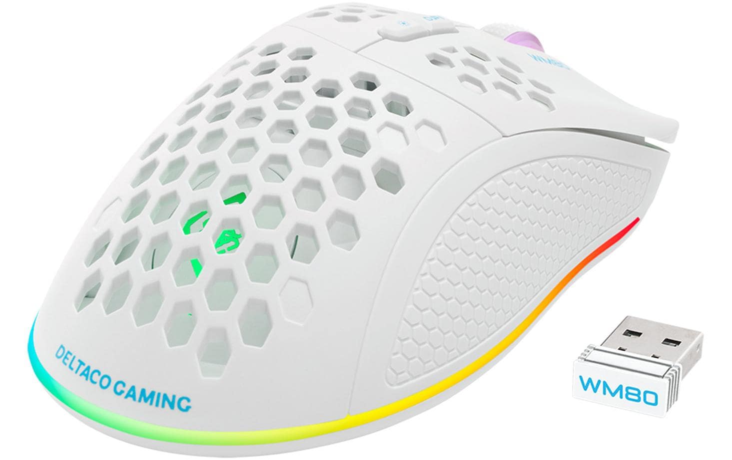 DELTACO Gaming-Maus WM80 RGB Weiss