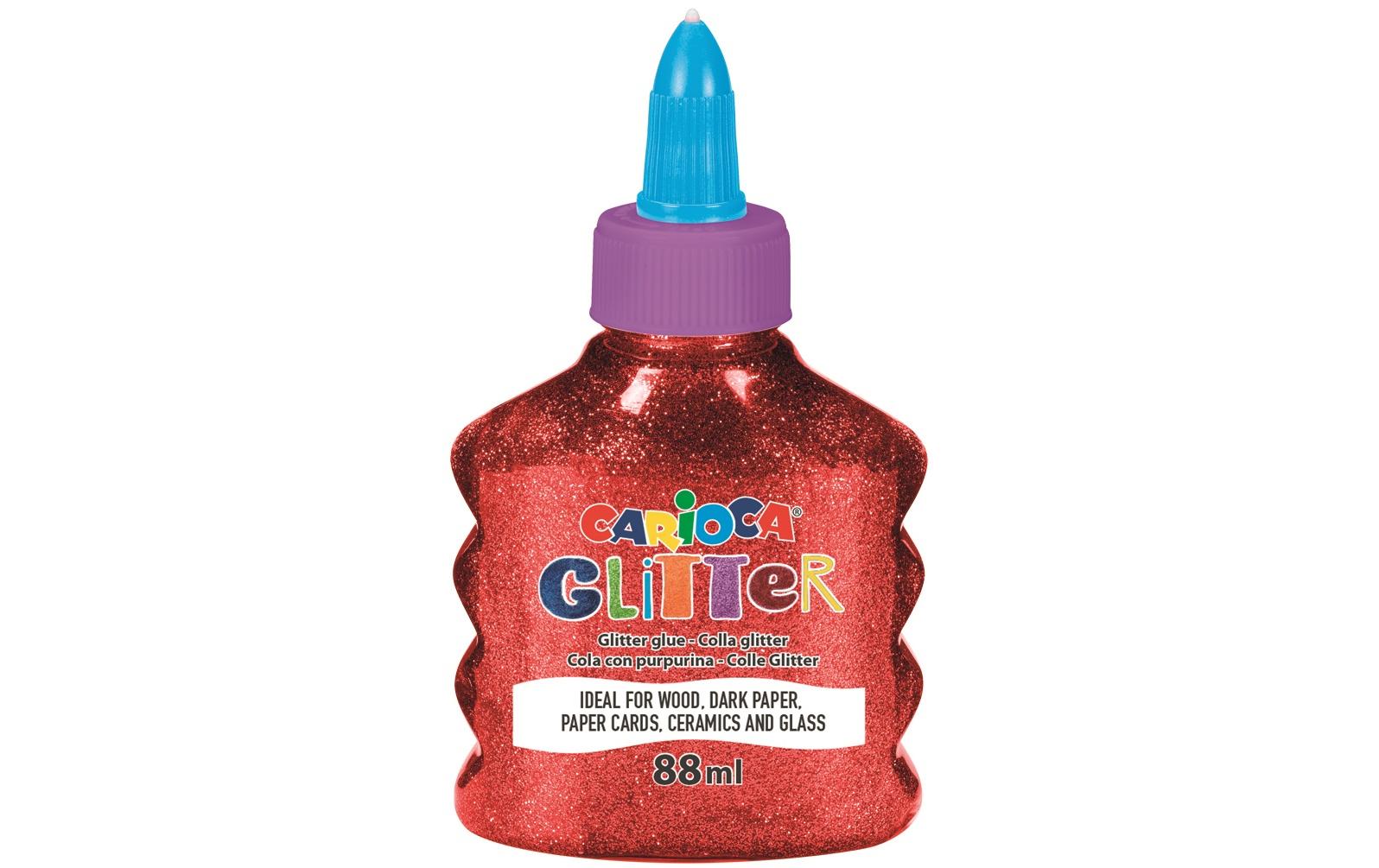 Carioca Bastelkleber Glitter Glue Spark 88 ml, Rot