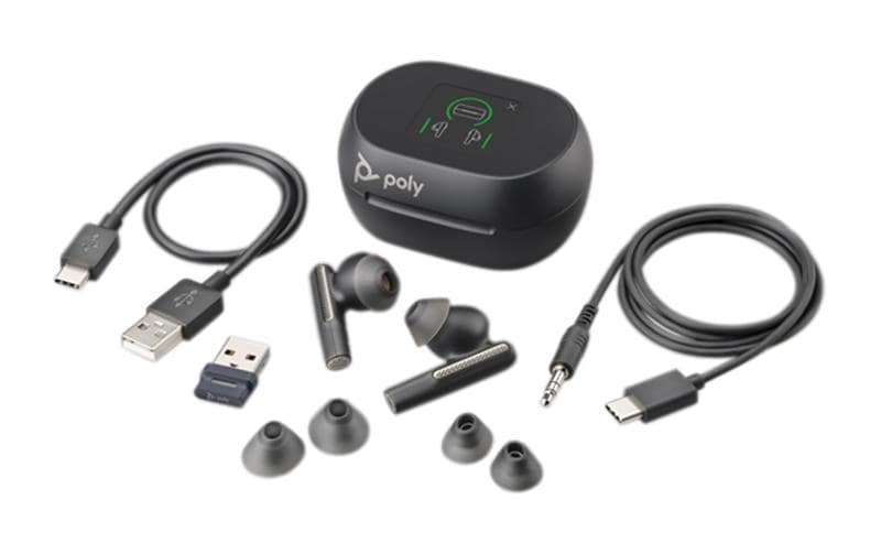 Poly Headset Voyager Free 60+ MS USB-A, Schwarz