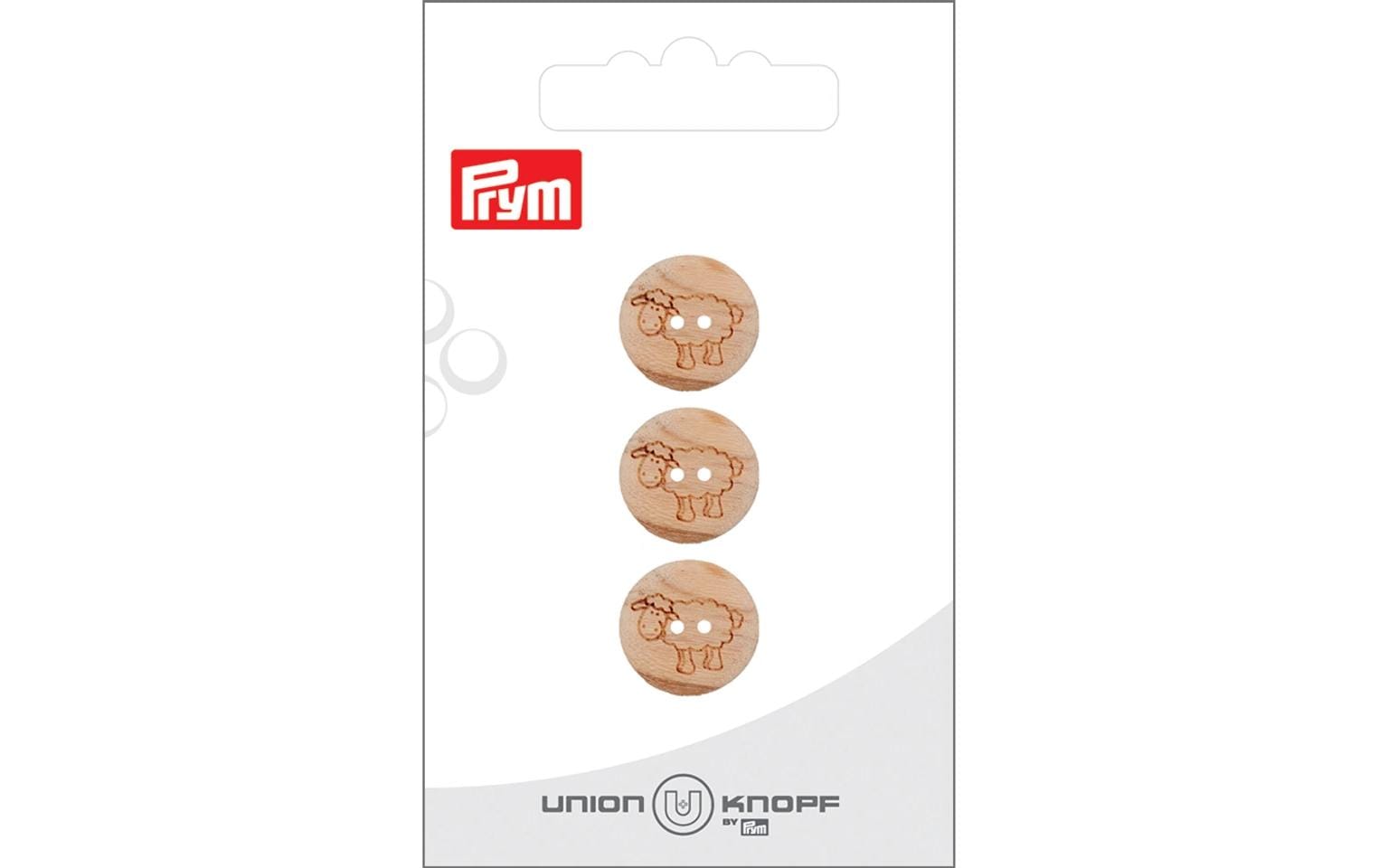 Prym Union Knopf Knöpfe Schaf 15 mm, 3 Stück, Mehrfarbig