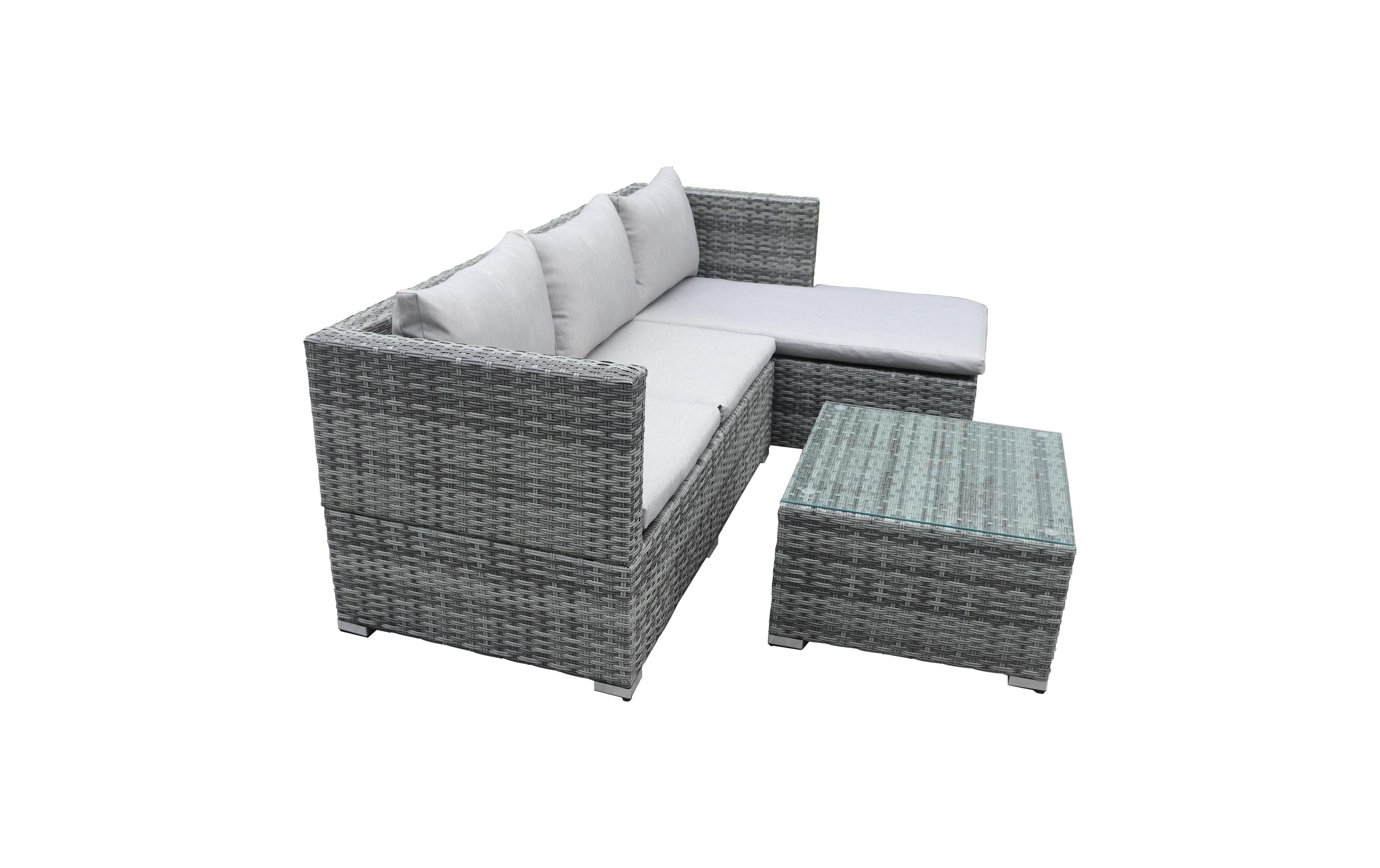 COCON Loungeset Brissago, Grau, 4 Sitzplätze