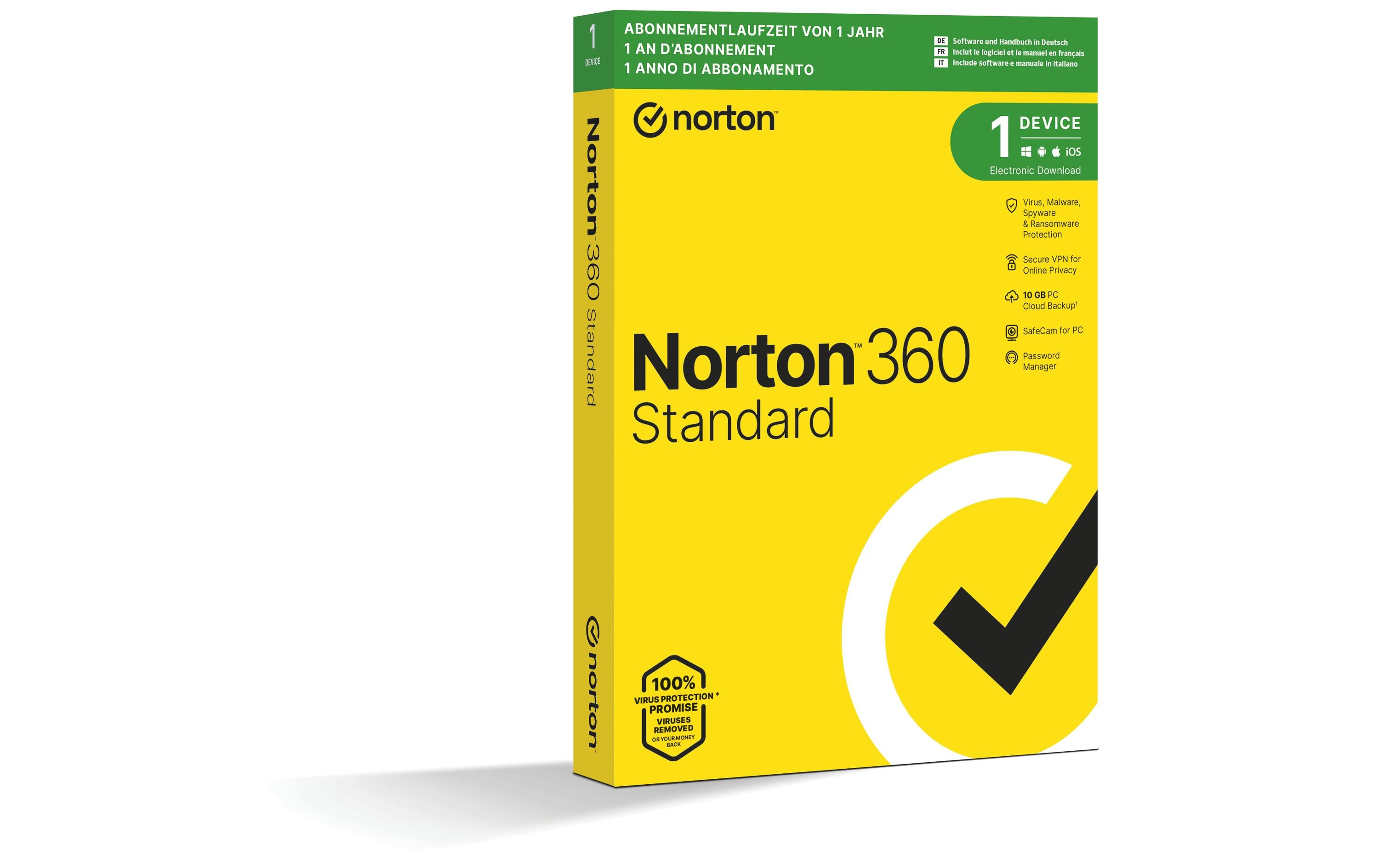 Norton Norton 360 Standard Box, 1 Device, 1yr, 10GB Cloud Speicher