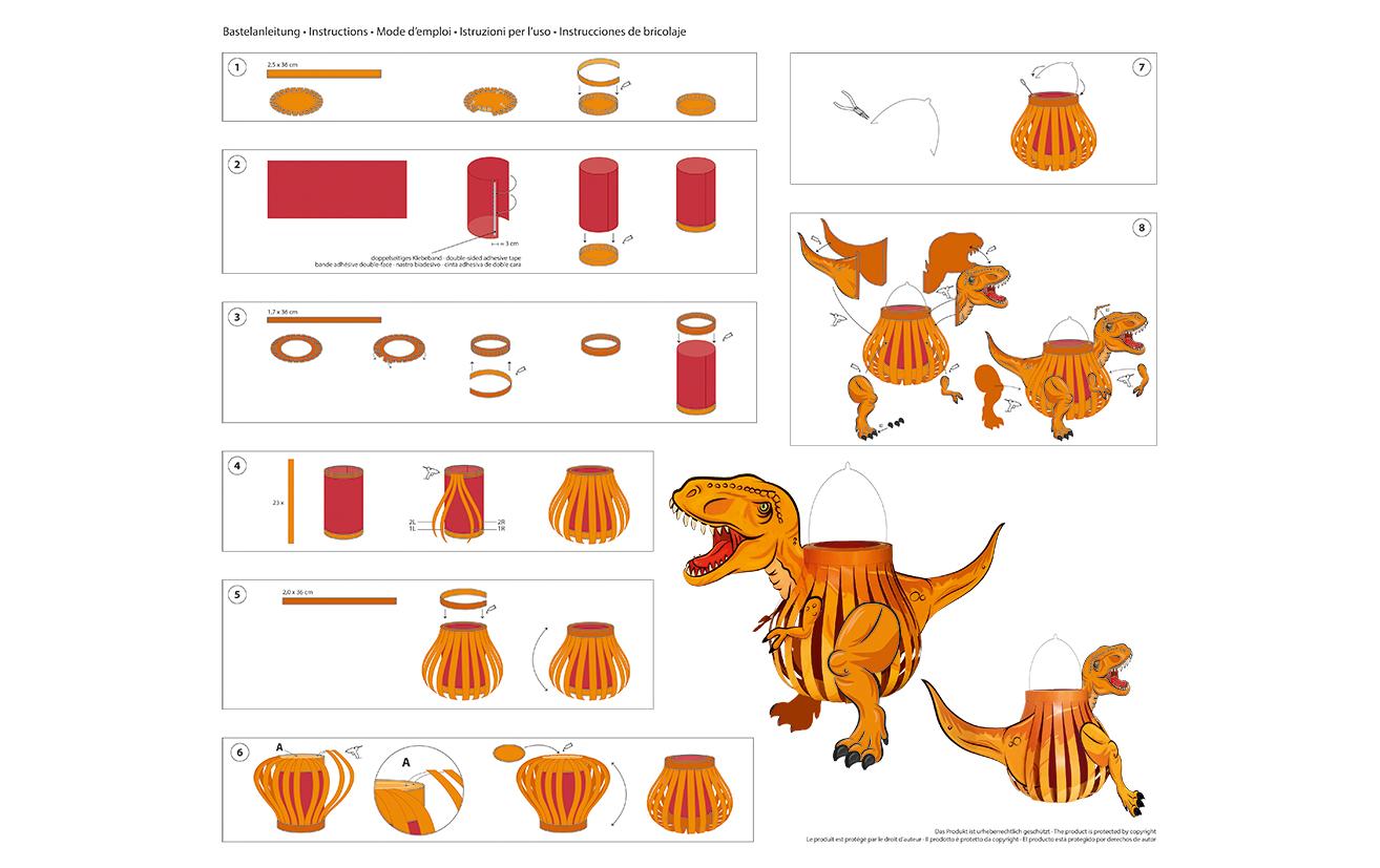 URSUS Laternen-Bastelset T-Rex