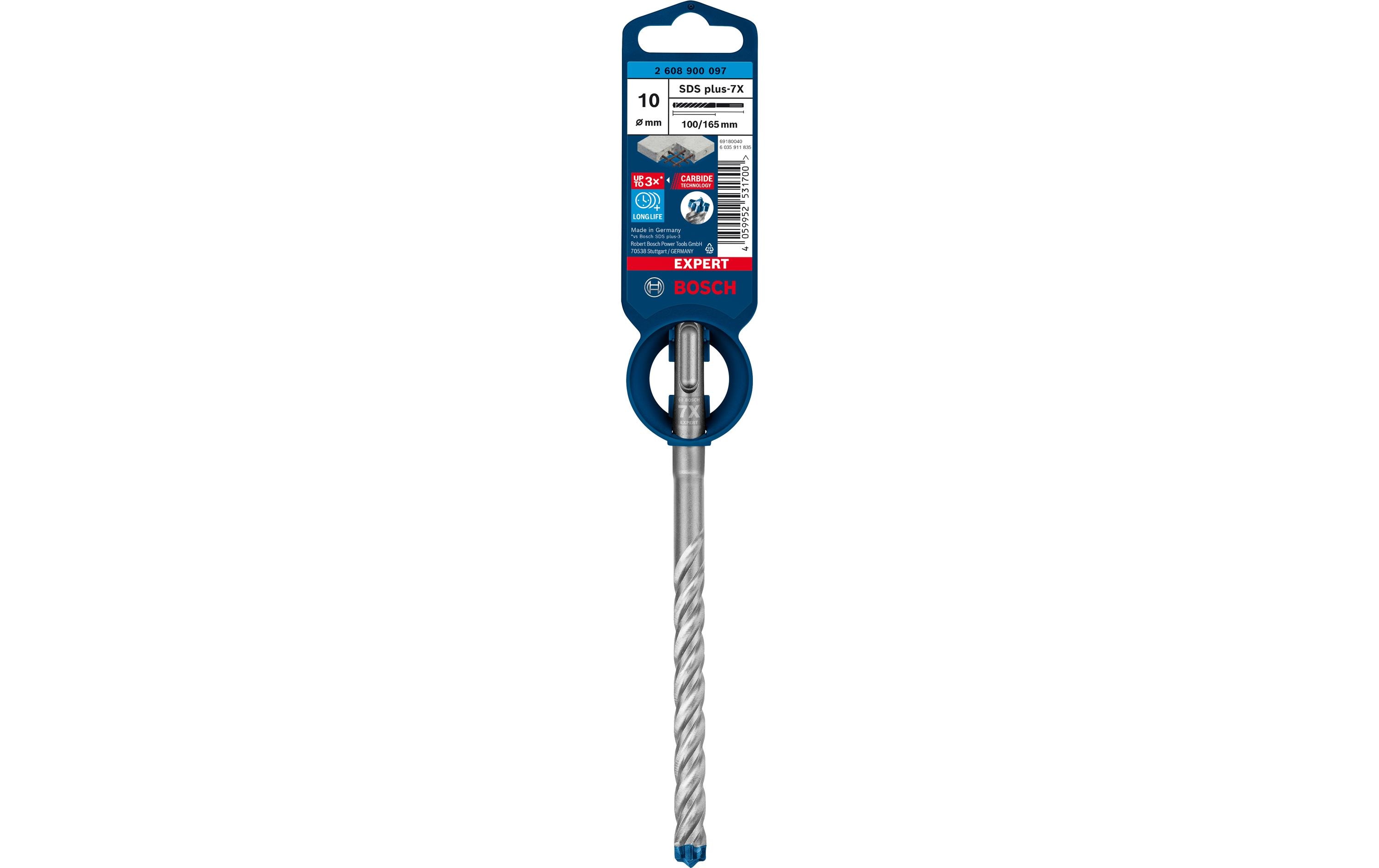 Bosch Professional Hammerbohrer EXPERT SDS plus-7X, 10 x 100 x 165 mm