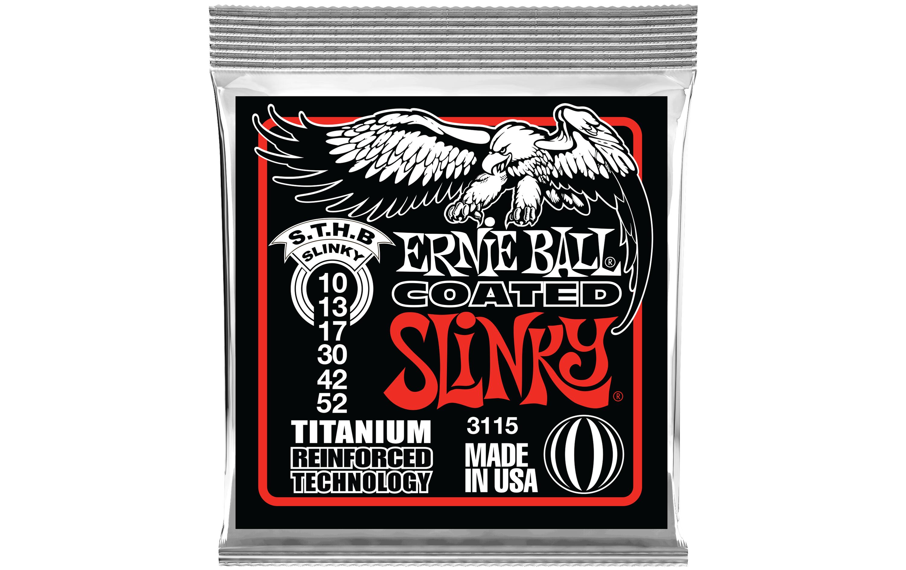 Ernie Ball Gitarrensaiten 3115 Slinky Coated Titanium – ST 10-52