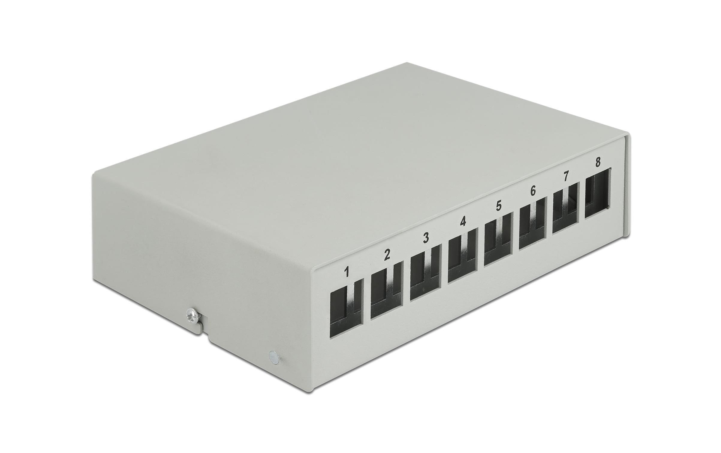 Delock Gehäuse Keystone Patchpanel 8 Port grau