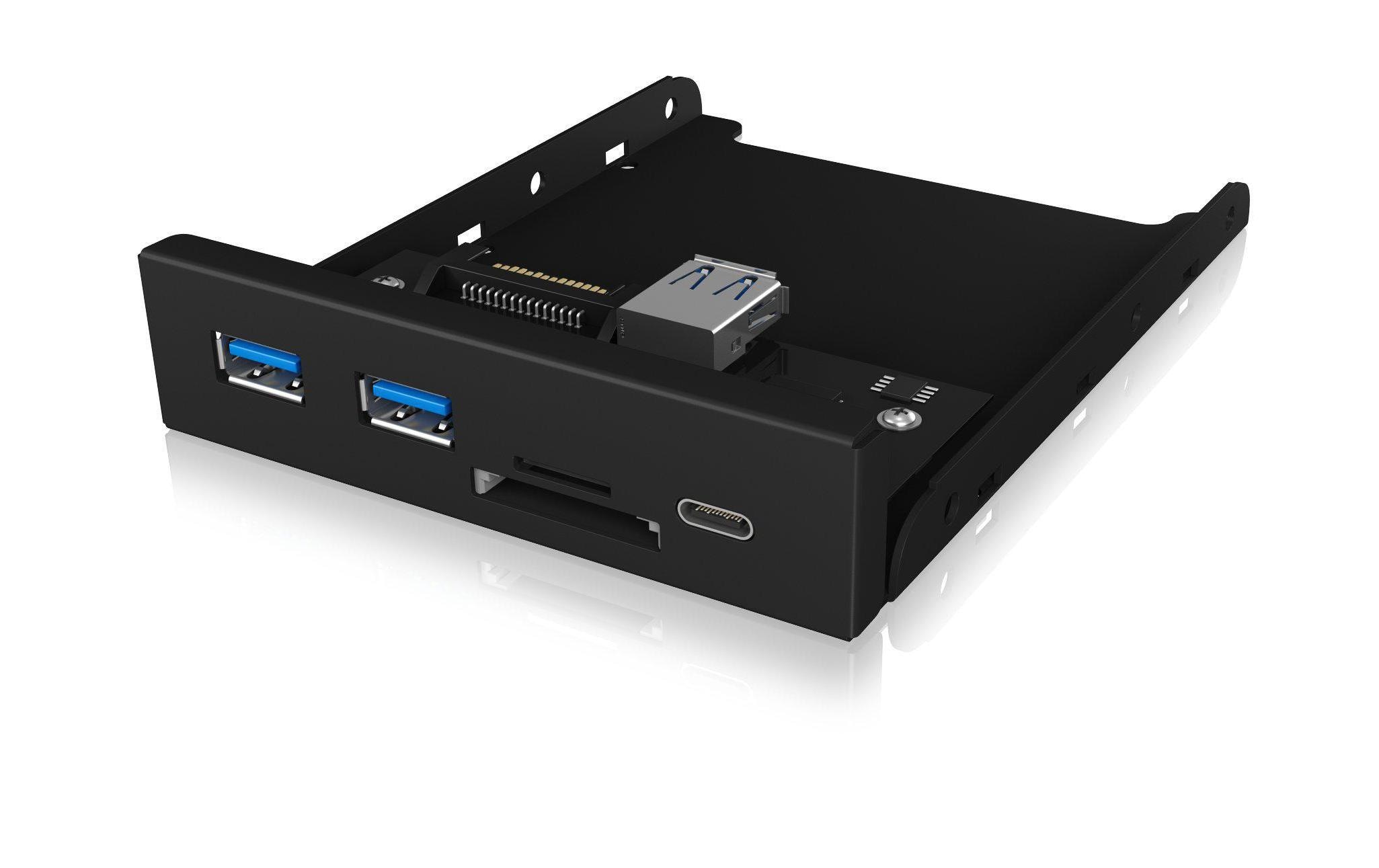 ICY BOX Front Panel IB-HUB1417-i3 USB 3.0 Type-C/Type-A Hub 3.5