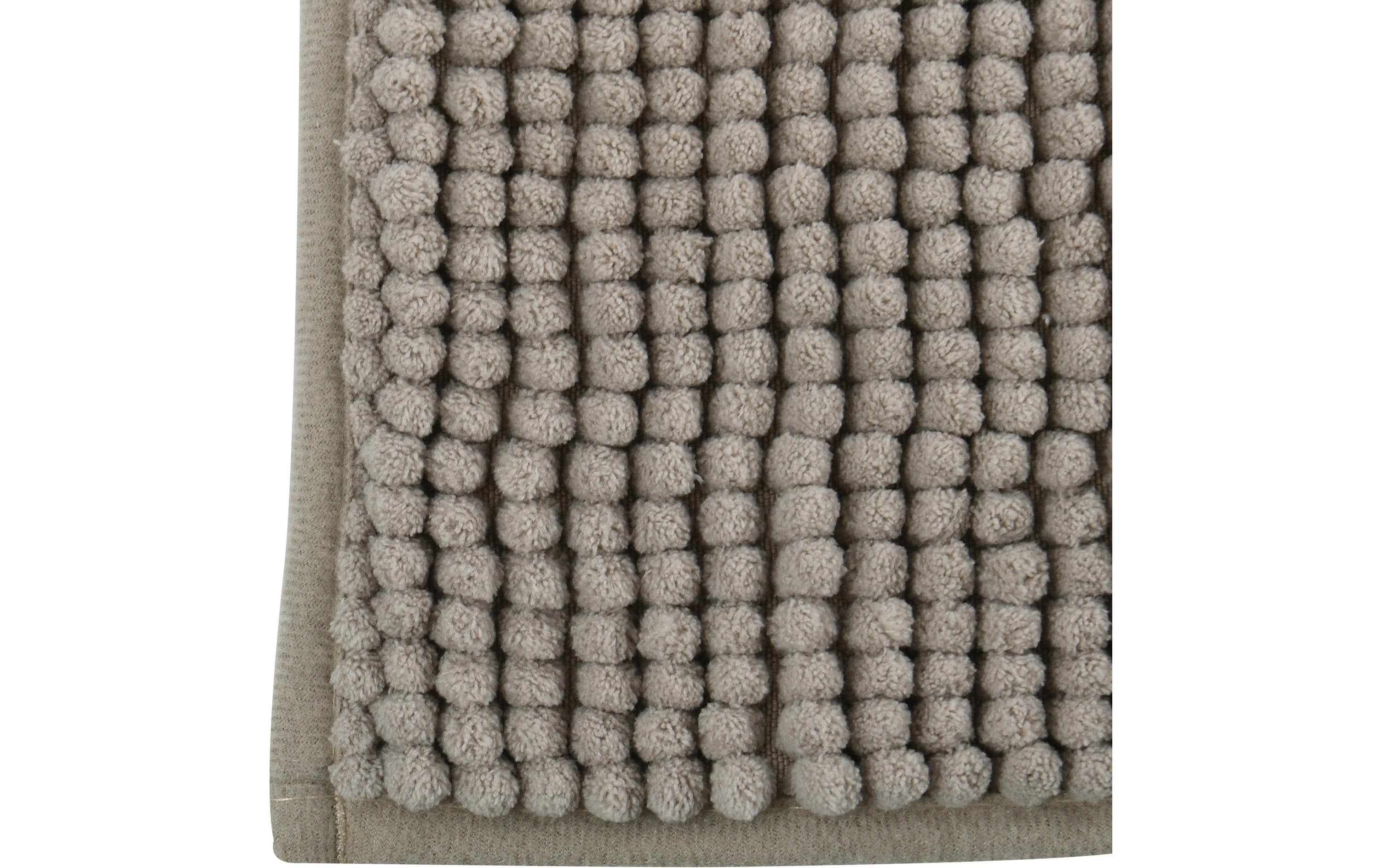 MSV Badteppich Chenille 40 x 60 cm, Taupe