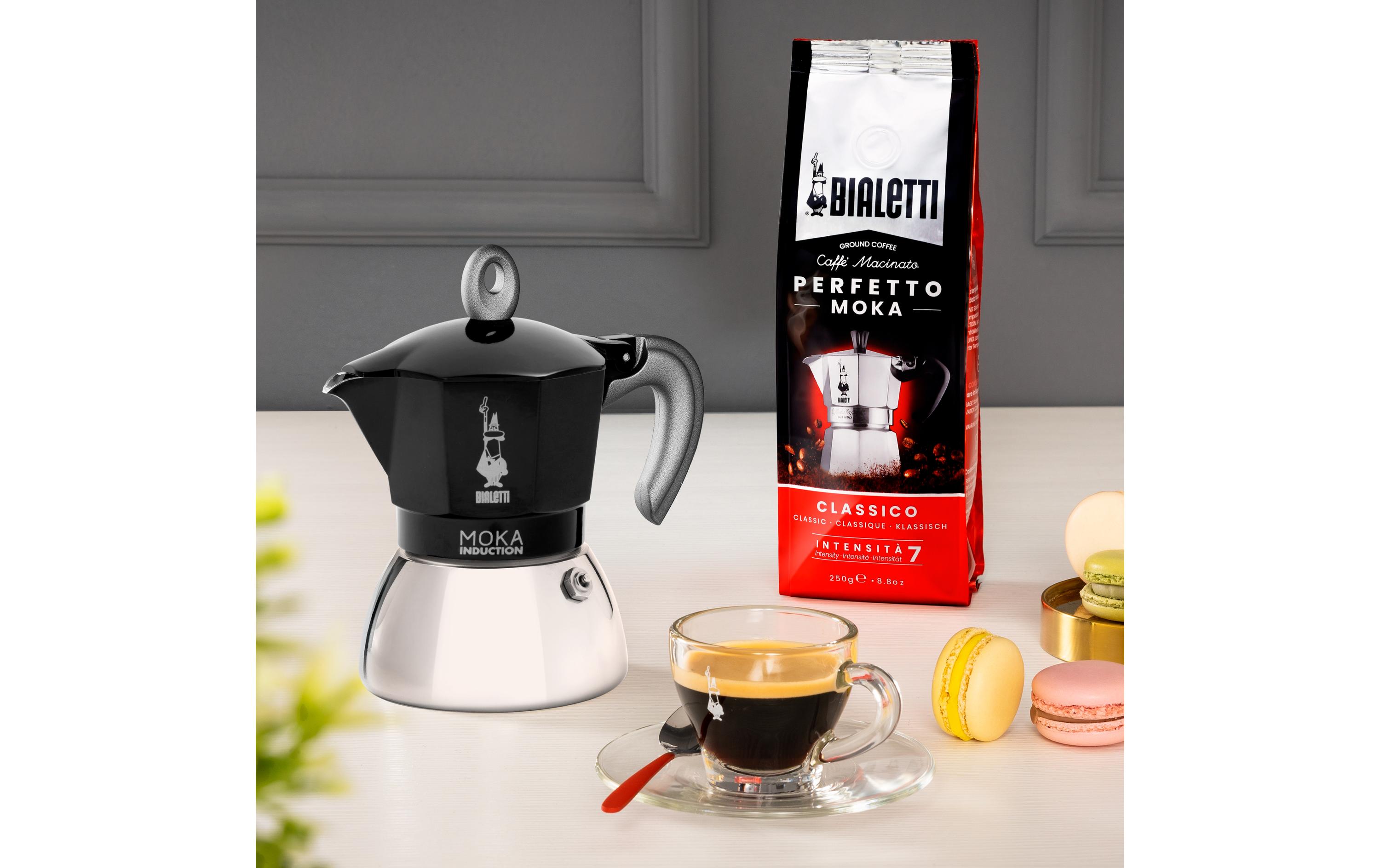 Bialetti Espressokocher New Moka Induktion 2 Tassen, Schwarz