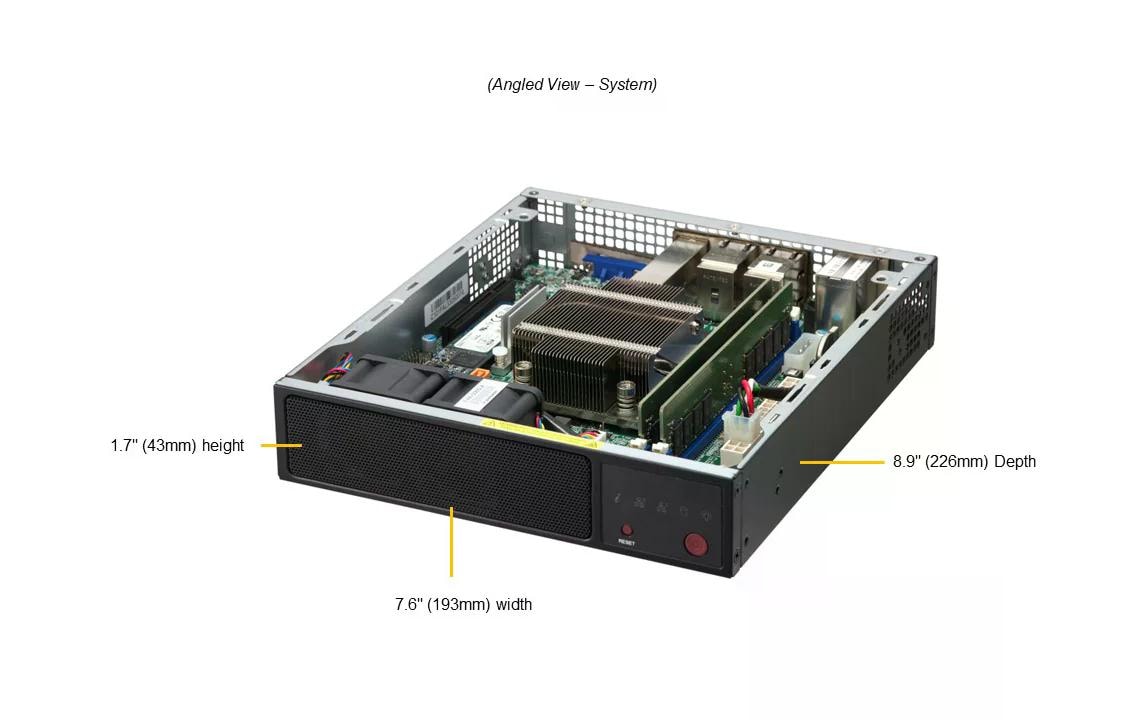 Supermicro Barebone IoT SuperServer SYS-E200-12A-8C