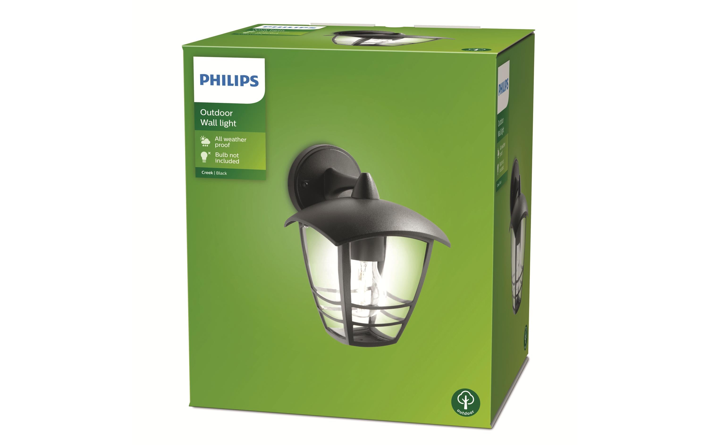 Philips myGarden Wandleuchte Creek, 53W, Schwarz, exkl. LM, hängend