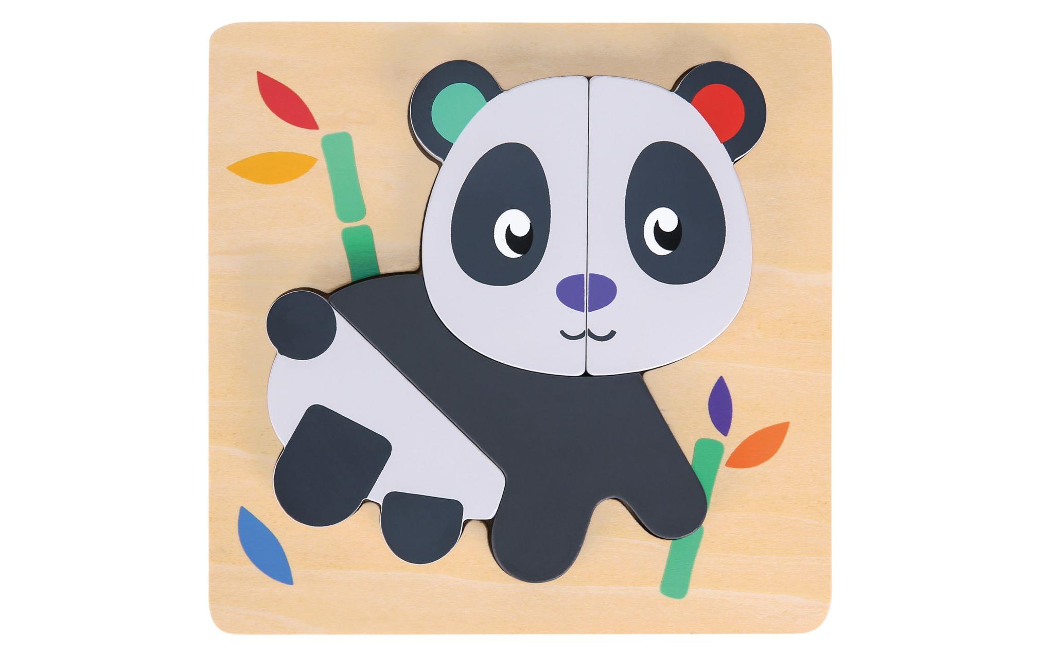 Spielba Holzspielwaren Puzzle-Set mit Panda, Elefant, Giraffe