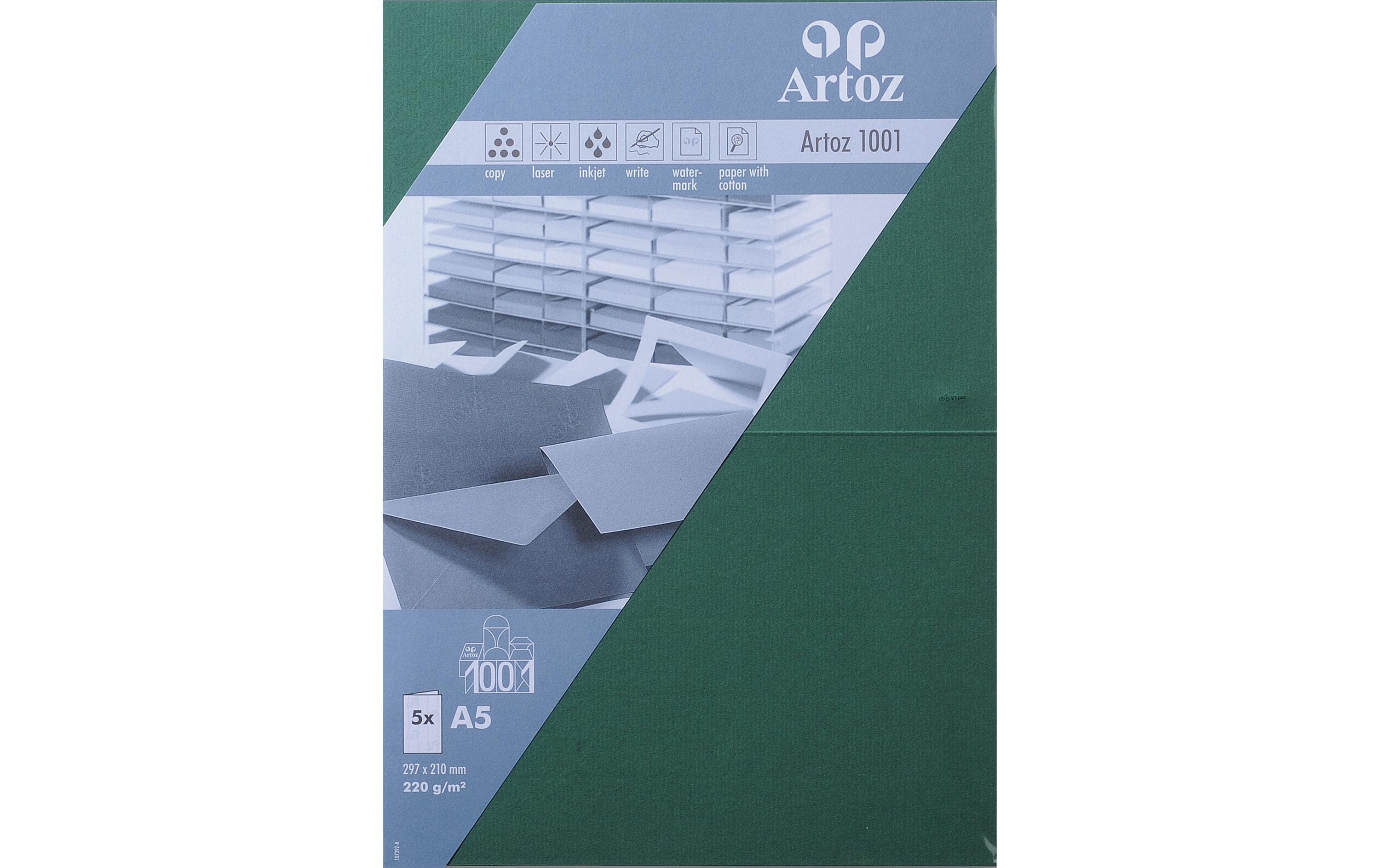 Artoz Blankokarte 1001, A5, 5 Blatt, Racinggreen