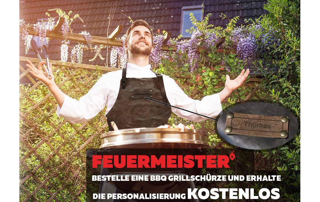 Feuermeister Grillschürze Antikleder, Anthrazit, Grösse 2