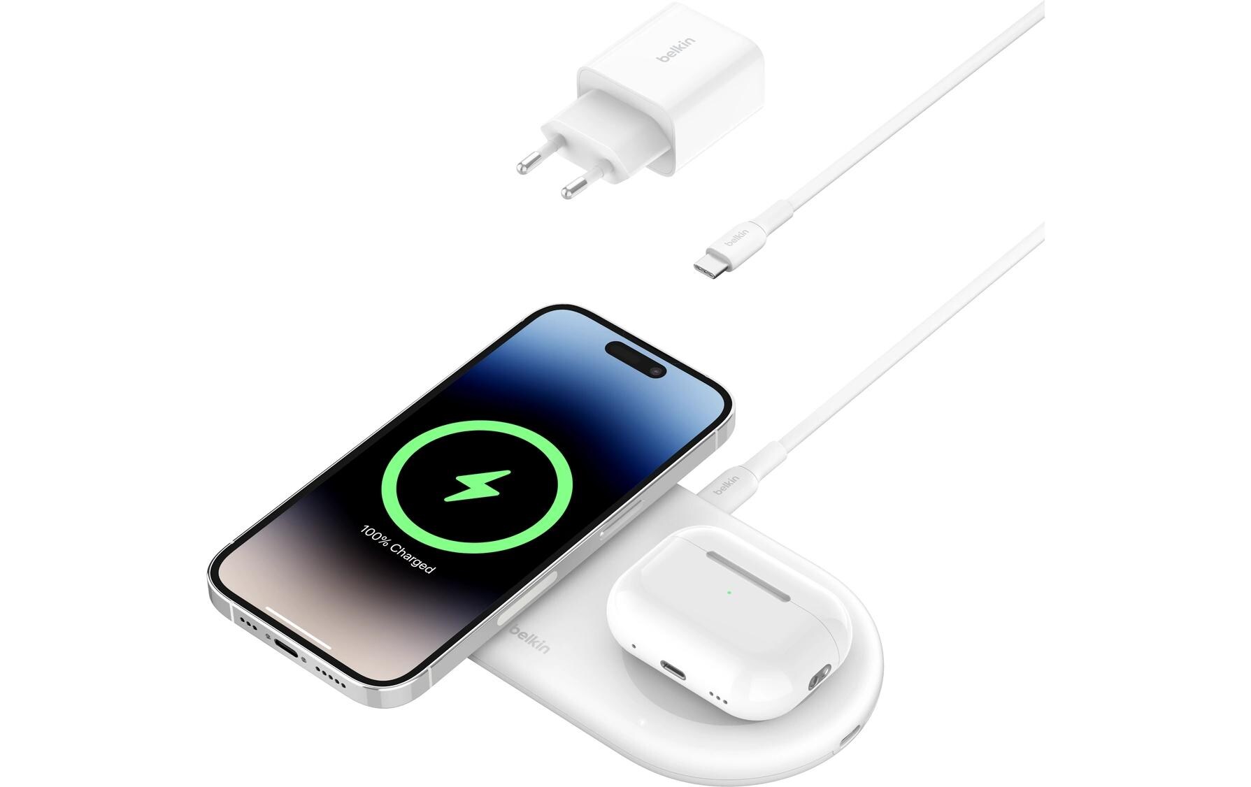 Belkin Wireless Charger Boostcharge Pro 2in1 Weiss inkl. Netzteil