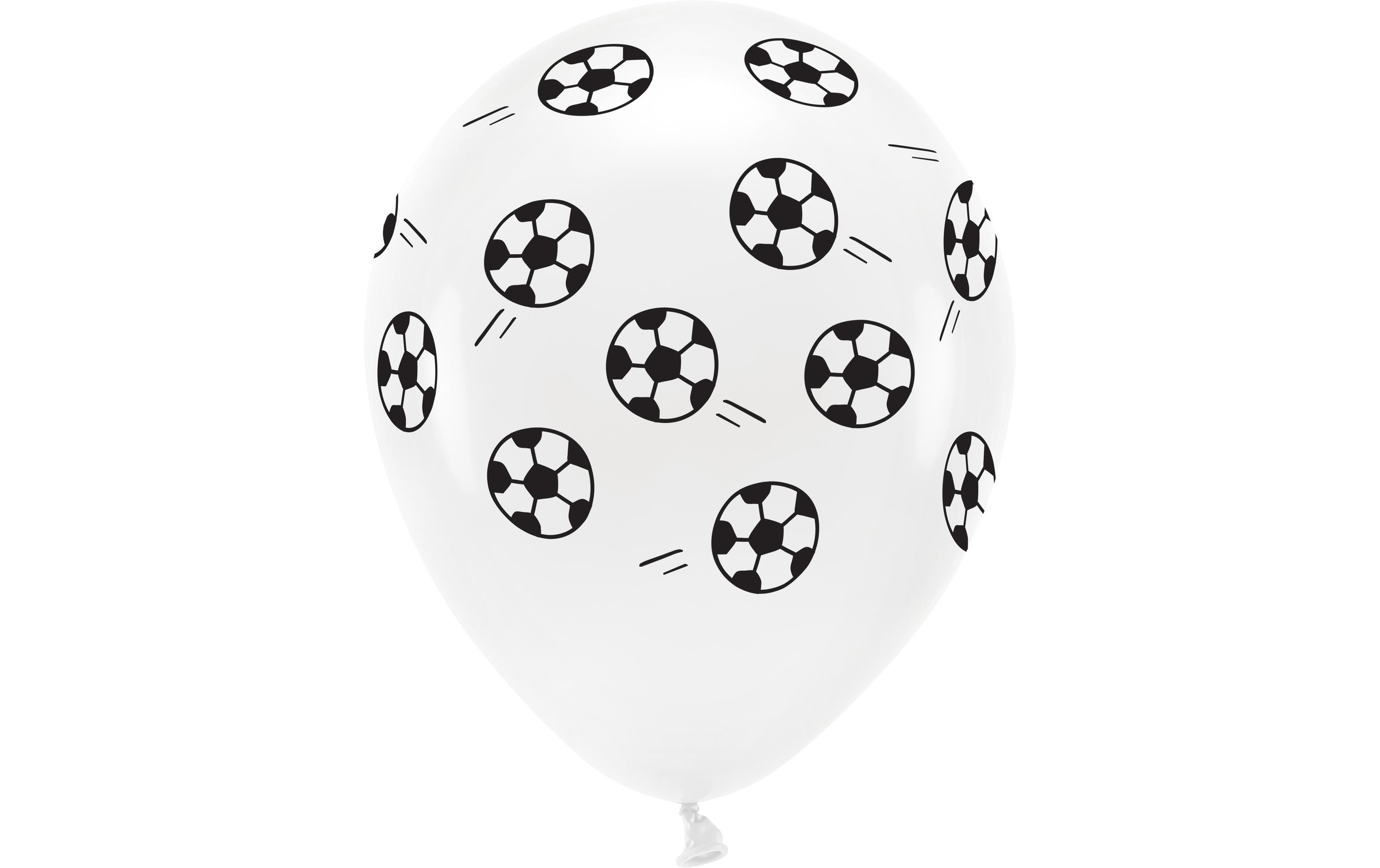 Partydeco Luftballon Eco Fussball 33 cm, 6 Stück, Schwarz/Weiss