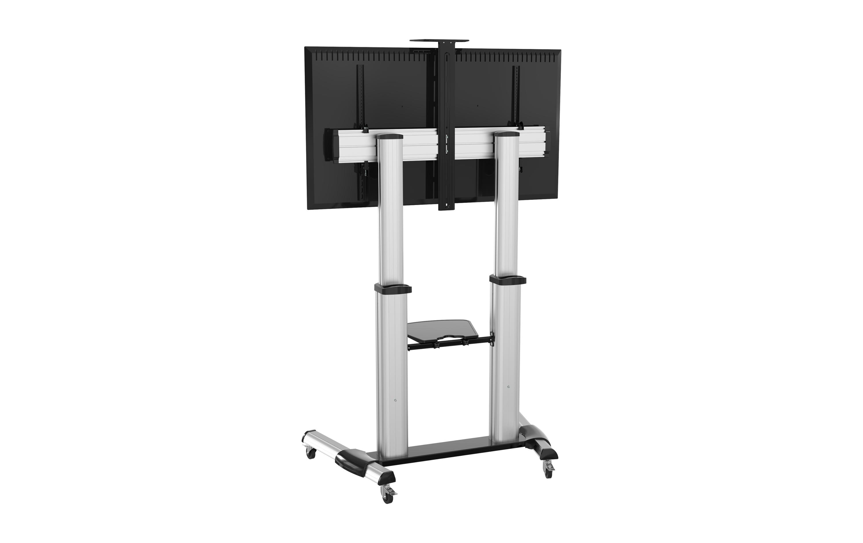 PureMounts TV-Trolley PDS-0011C Schwarz/Silber