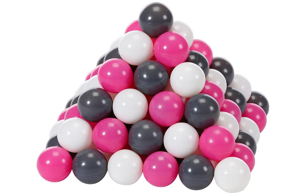 Knorrtoys Bälle ca. Ø7 cm - 100 balls Creme / Grau / Rosa