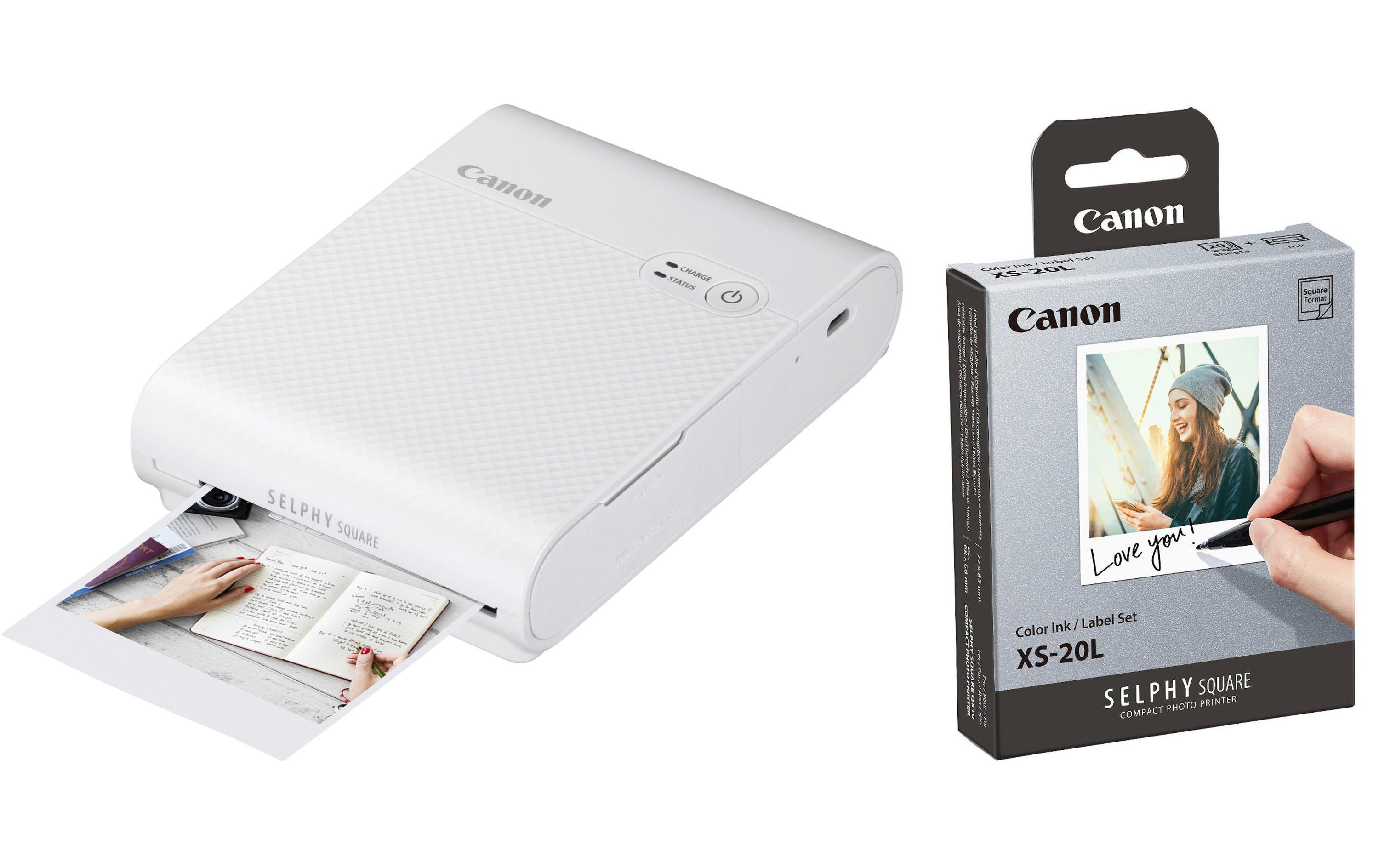 Canon Fotodrucker SELPHY Square QX10 + Papierset XS-20L Weiss