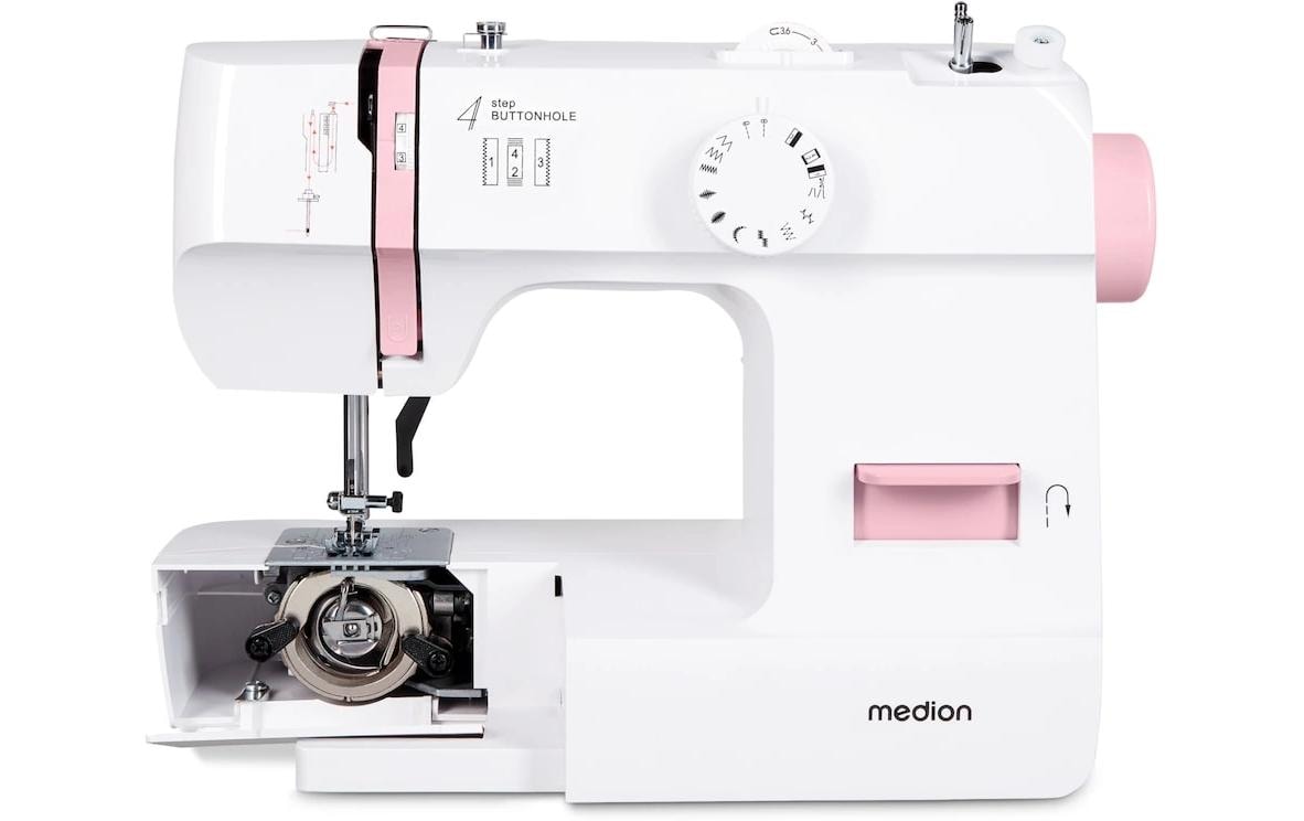 Medion Nähmaschine Life SM70 Weiss/Rosa