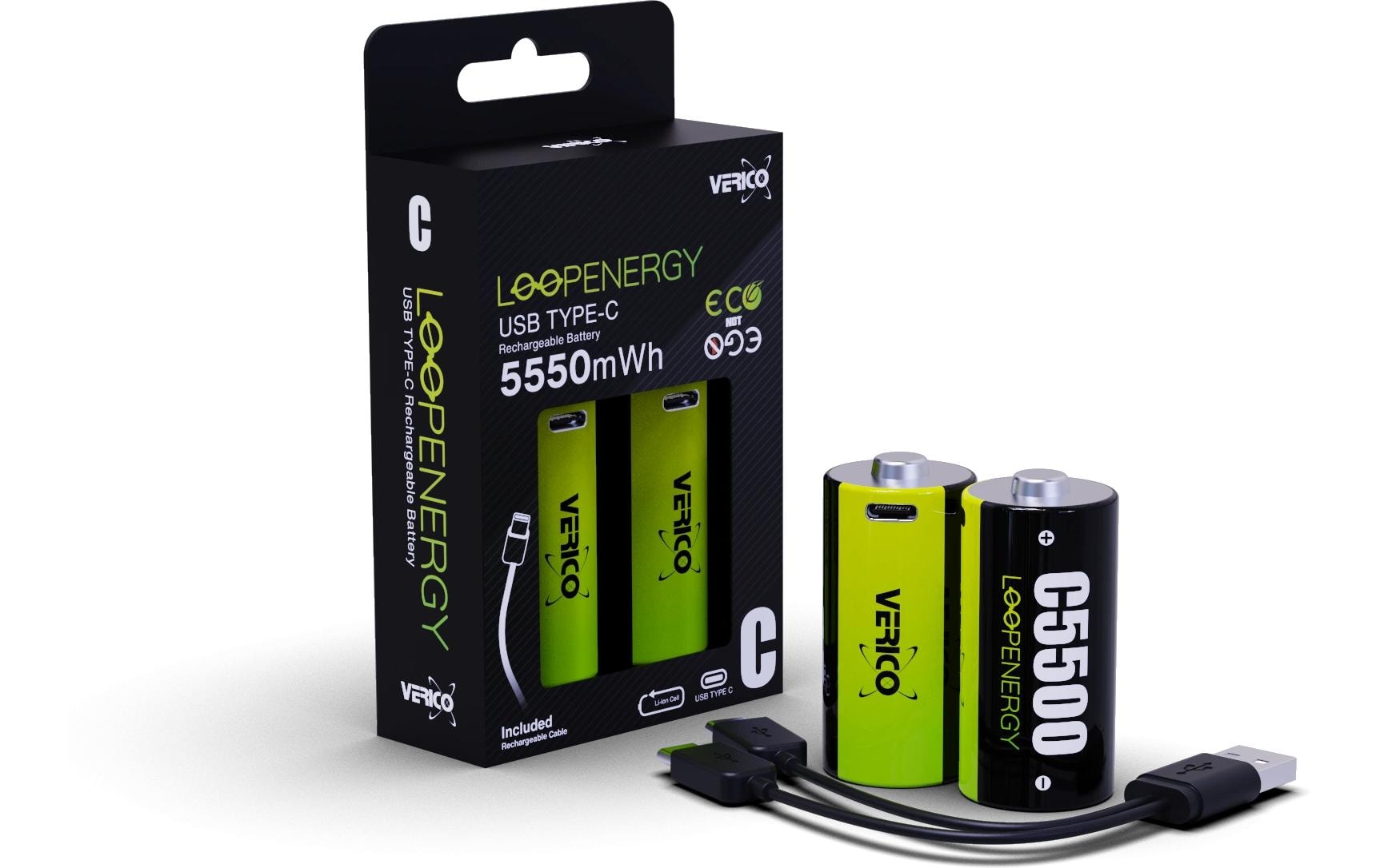 Verico Akku 2x C 1.5 3700 mAh