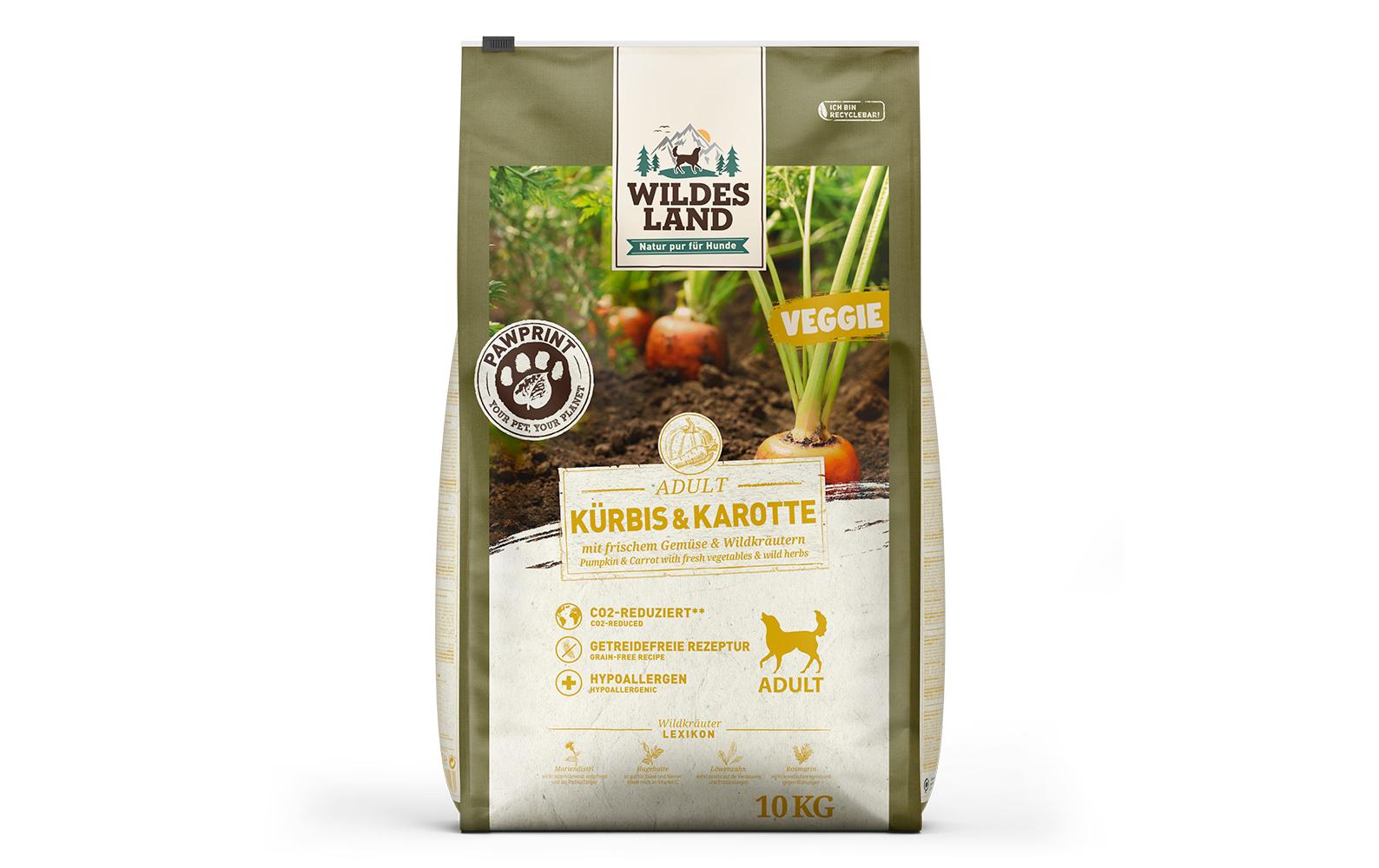 Wildes Land Halbfeuchtfutter PawPrint Veggie 10 kg