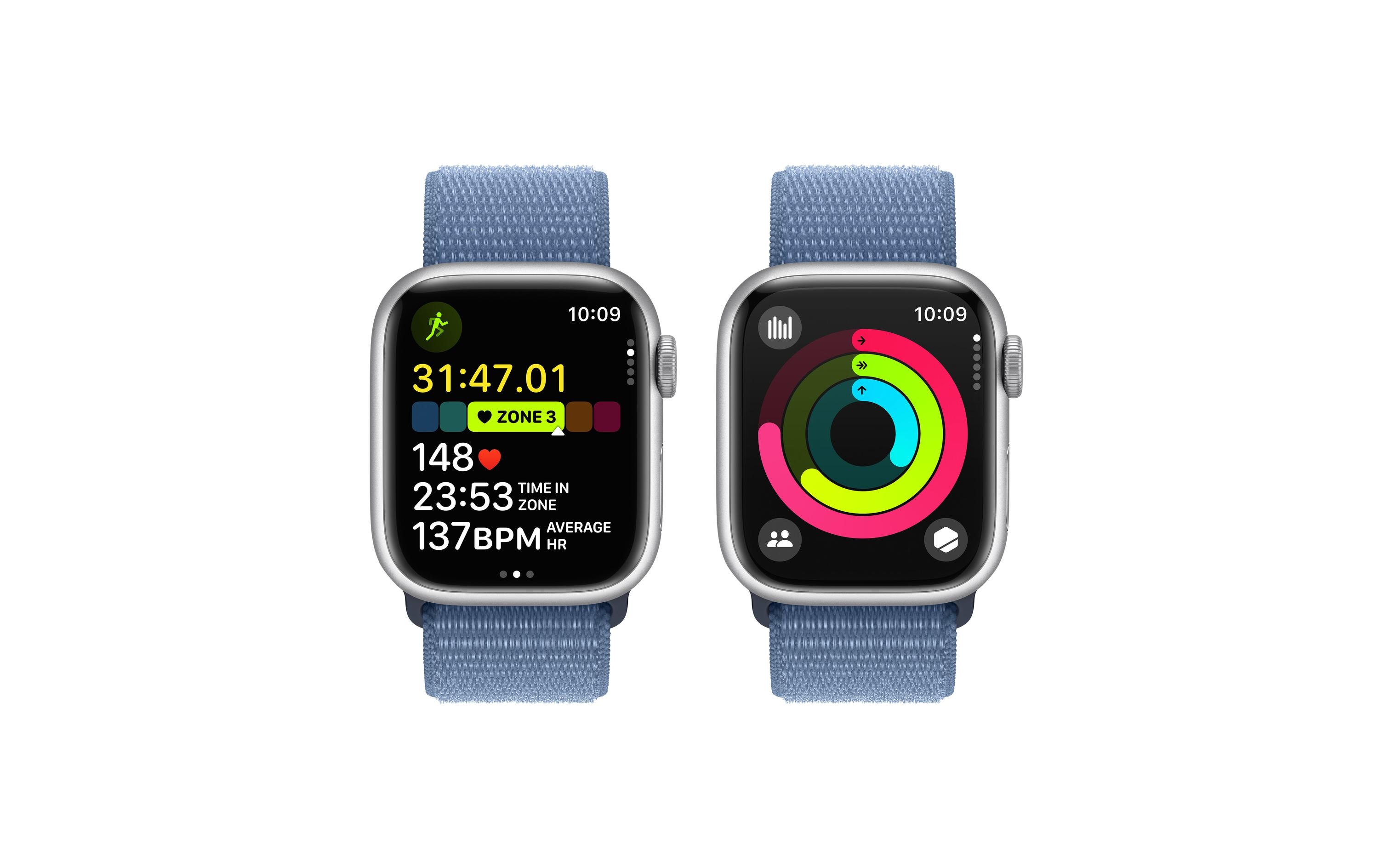 Apple Watch Series 9 41 mm Alu Silber Loop Winterblau