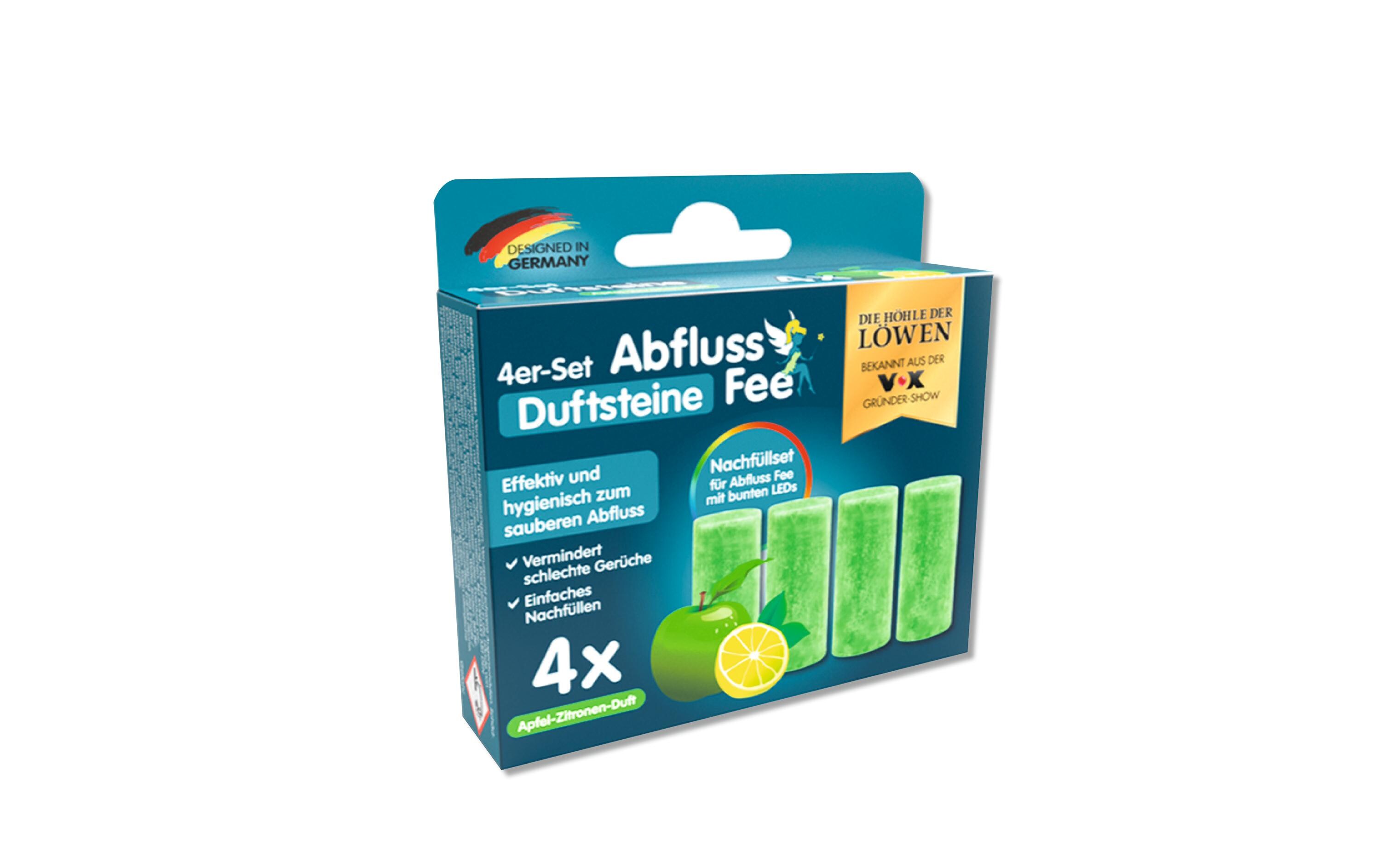 Abfluss-Fee Duftstein Apfel-Zitrone 4 Stück