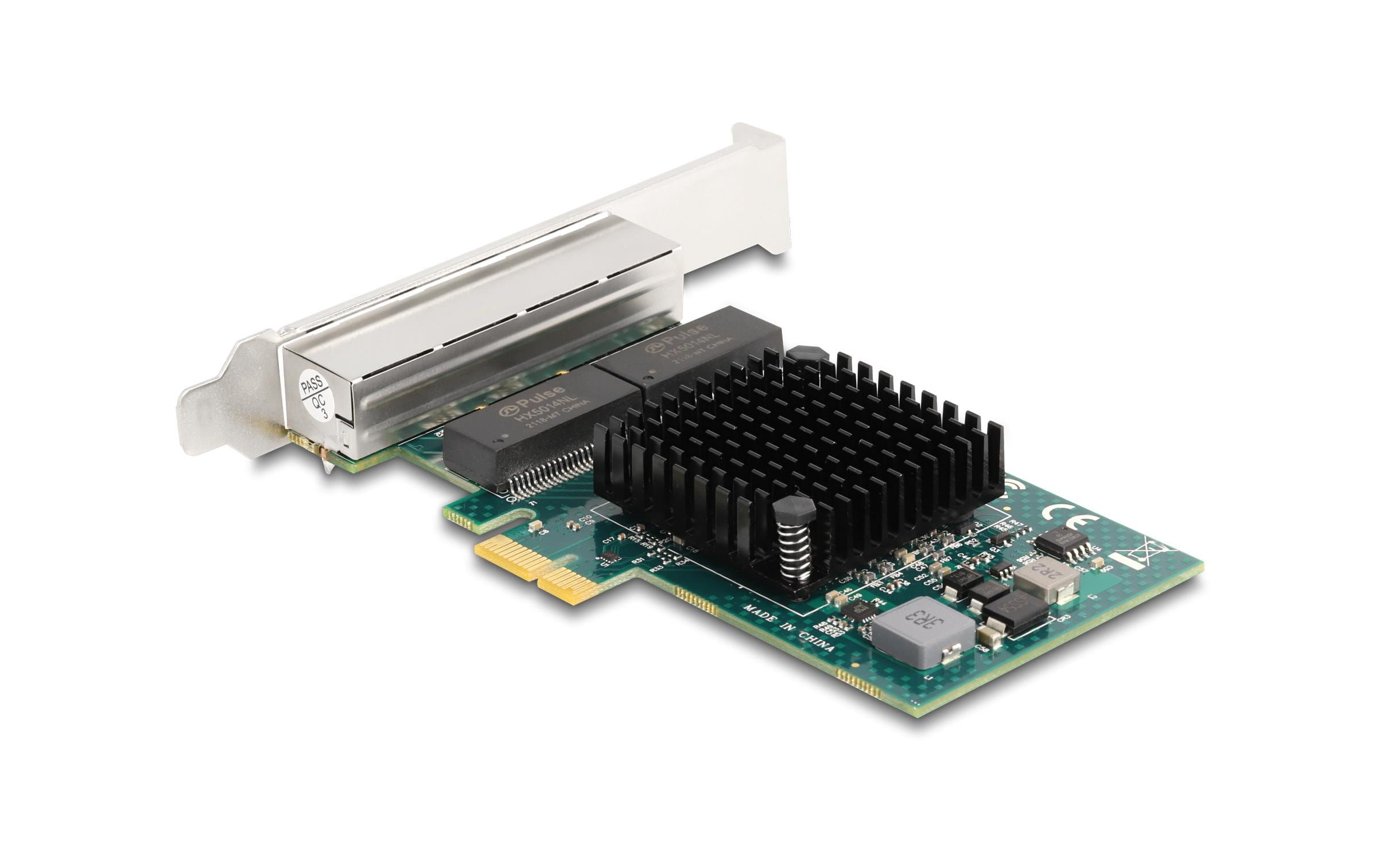 Delock Netzwerkkarte 4x RJ45 Gigabit, PCI-Express x1