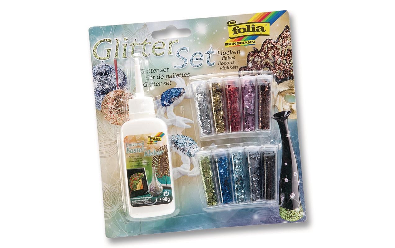 Folia Glitzerset Flocken, 10 Farben