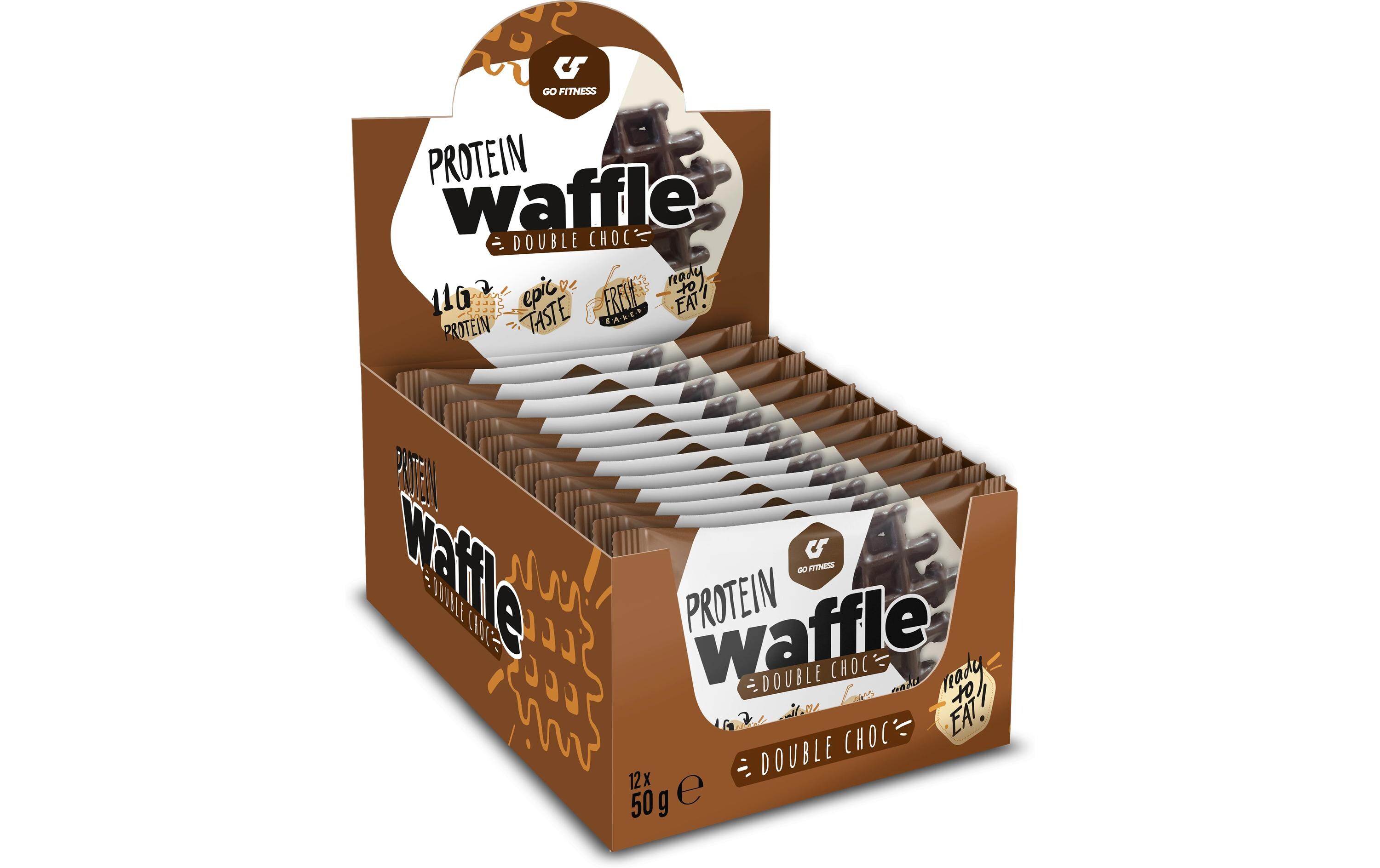 Go Fitness Nutrition Protein Waffle Box 12 x 50 g, Double Chocolate