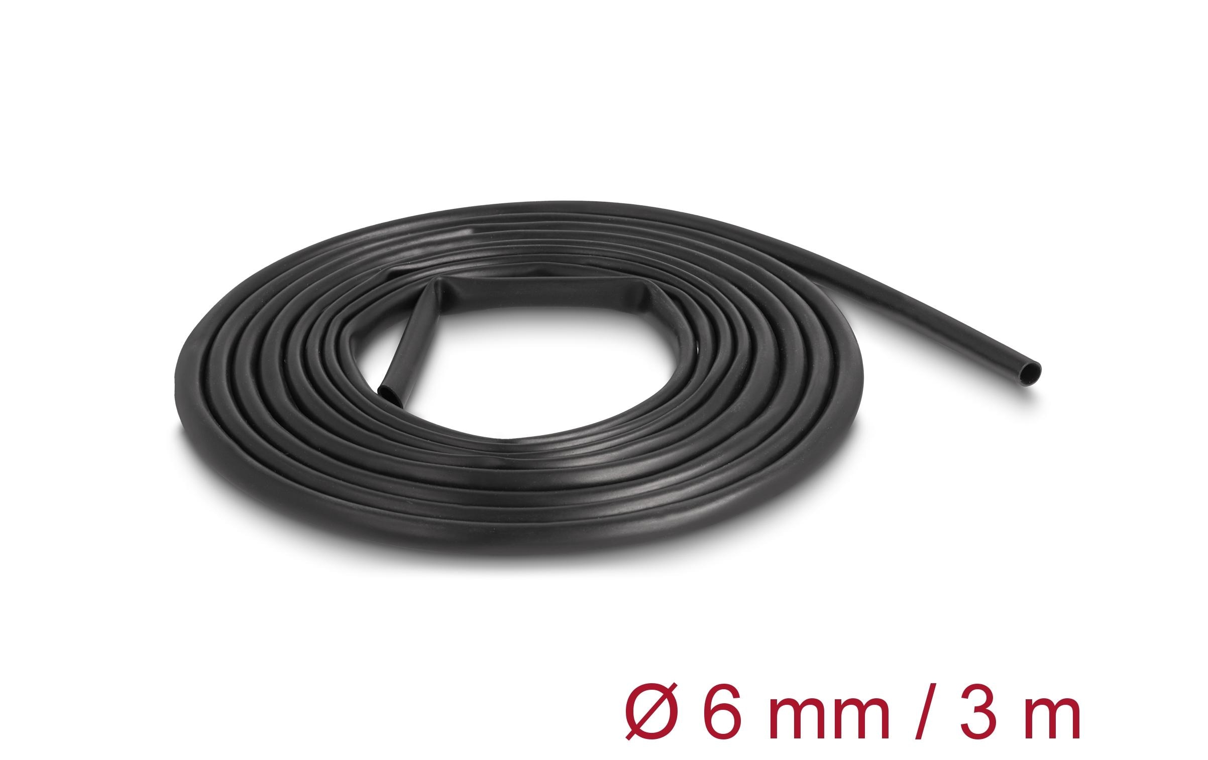 Delock PVC Isolierschlauch 3 m x 6 mm Schwarz