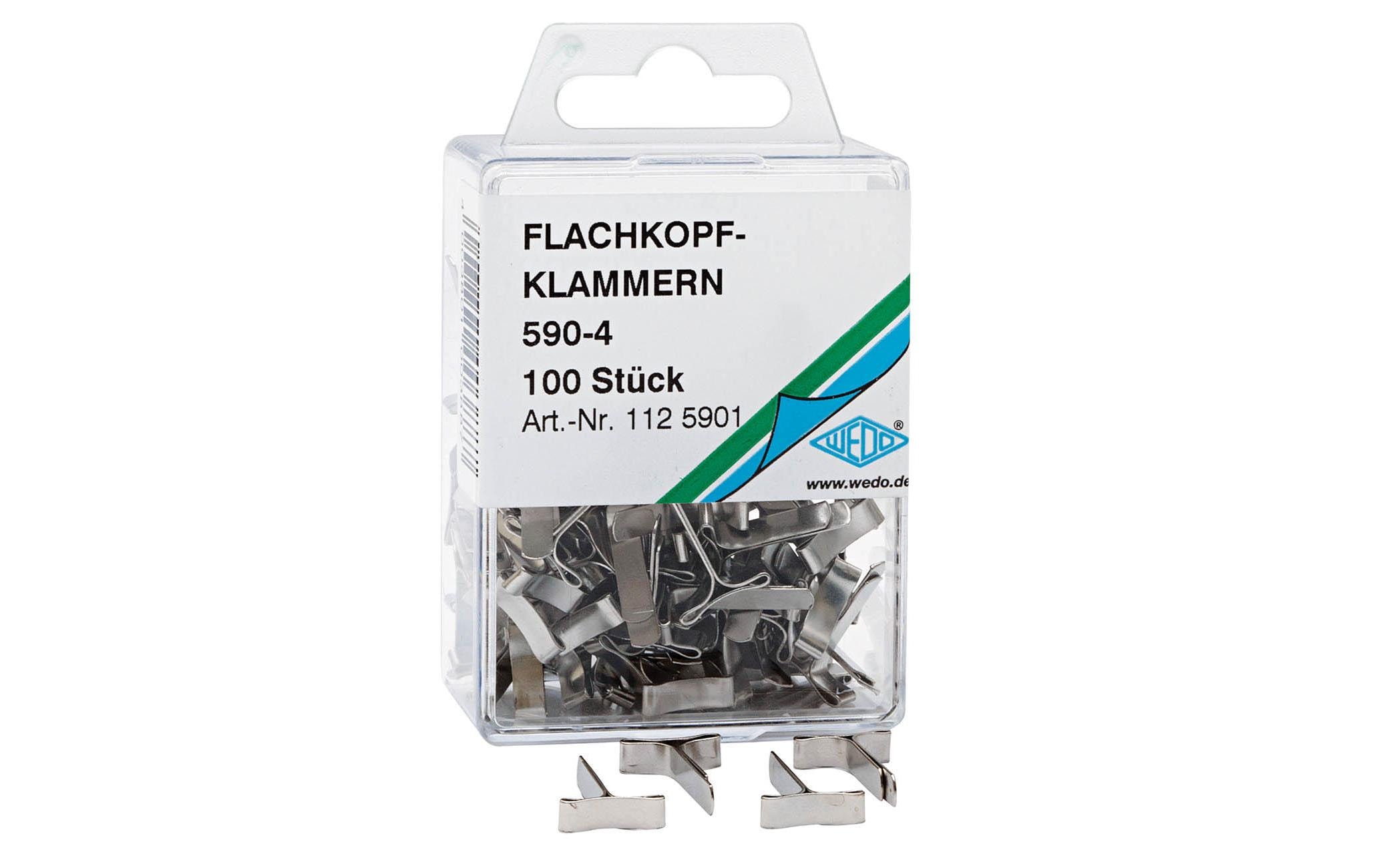 WEDO Flachkopfklammer 1.2 cm 100 Stück