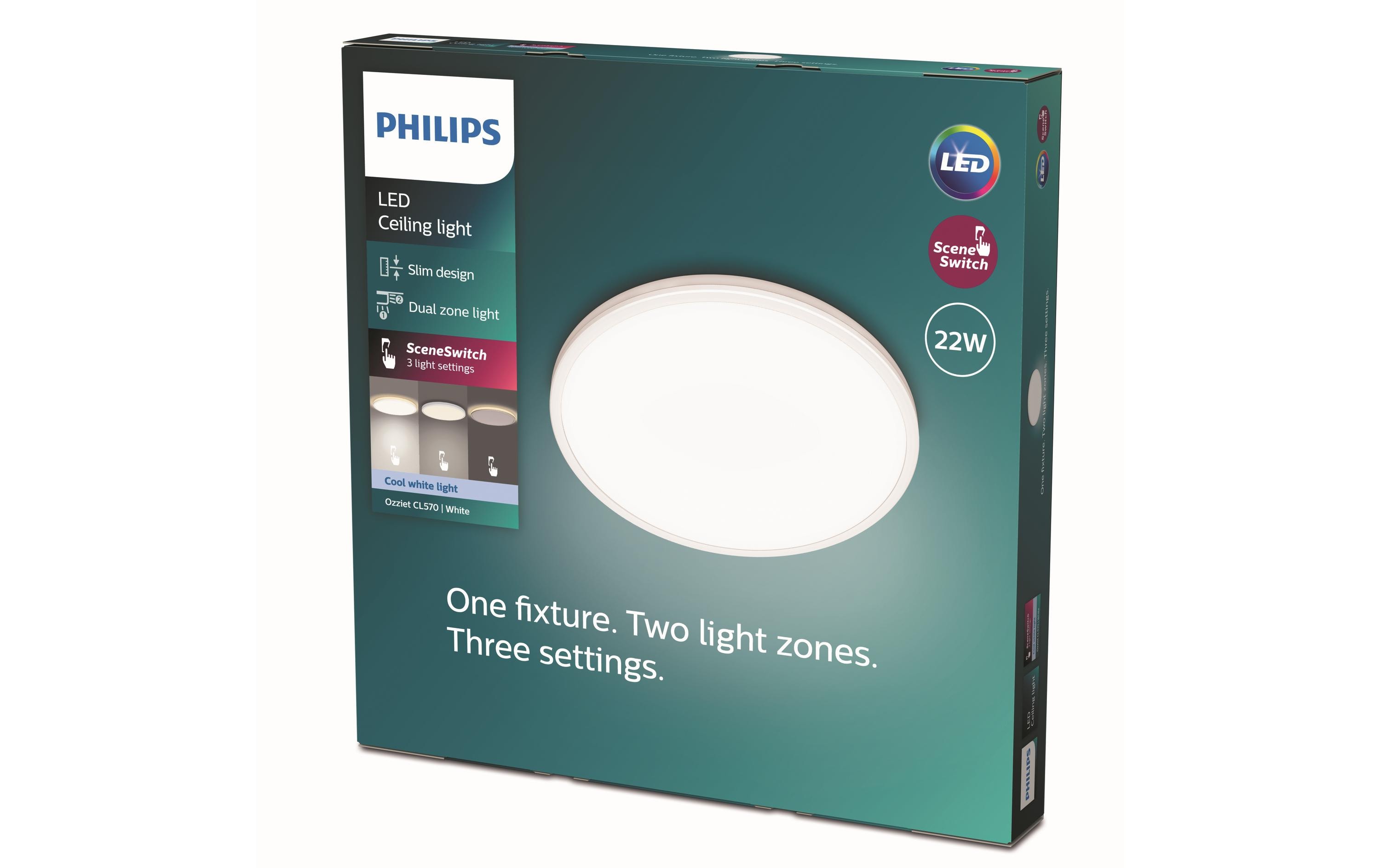 Philips Ozziet Deckenleuchte weiss 2500 lm SceneSwitch