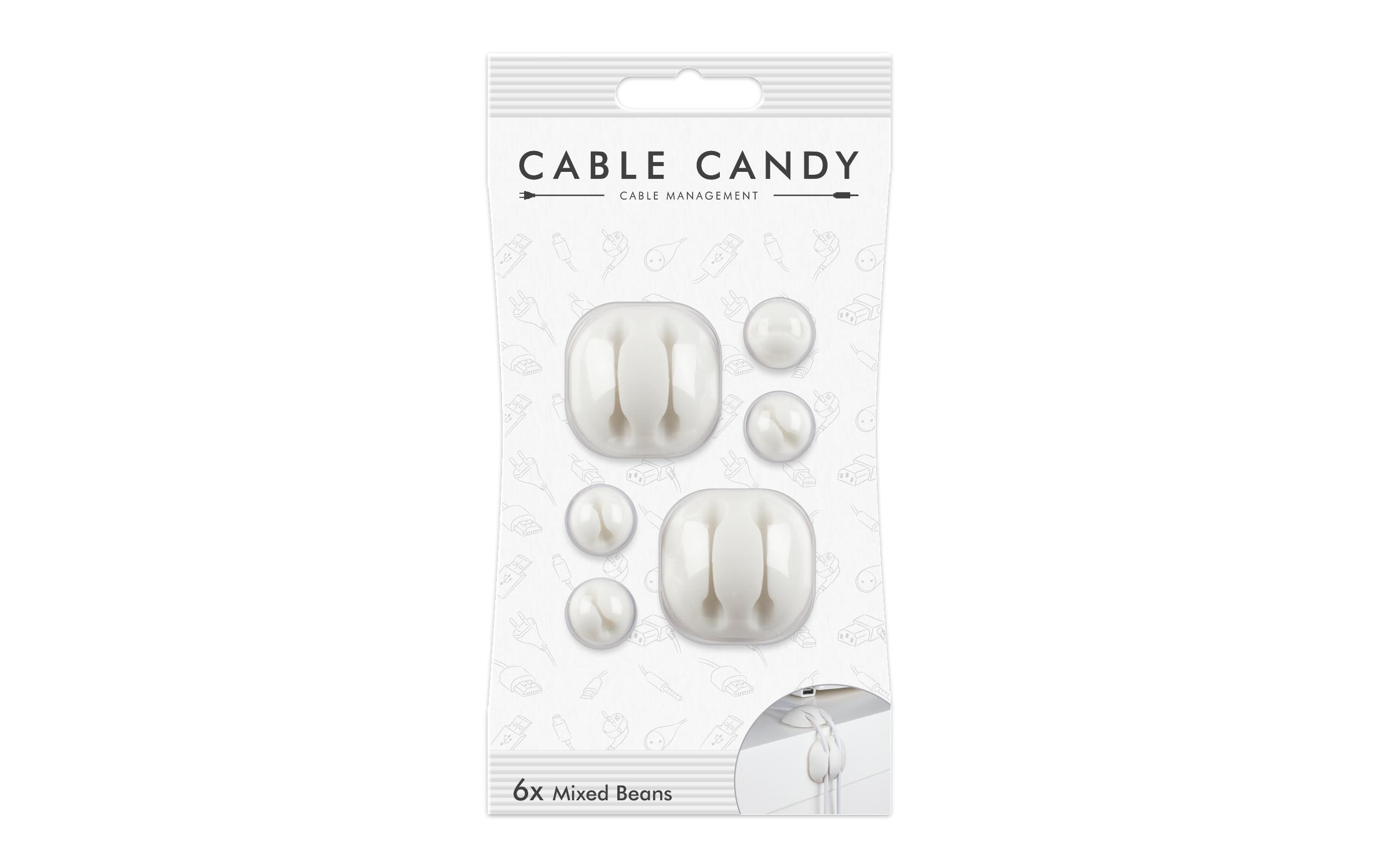 Cable Candy Kabel-Clip Mixed Beans 6x Weiss