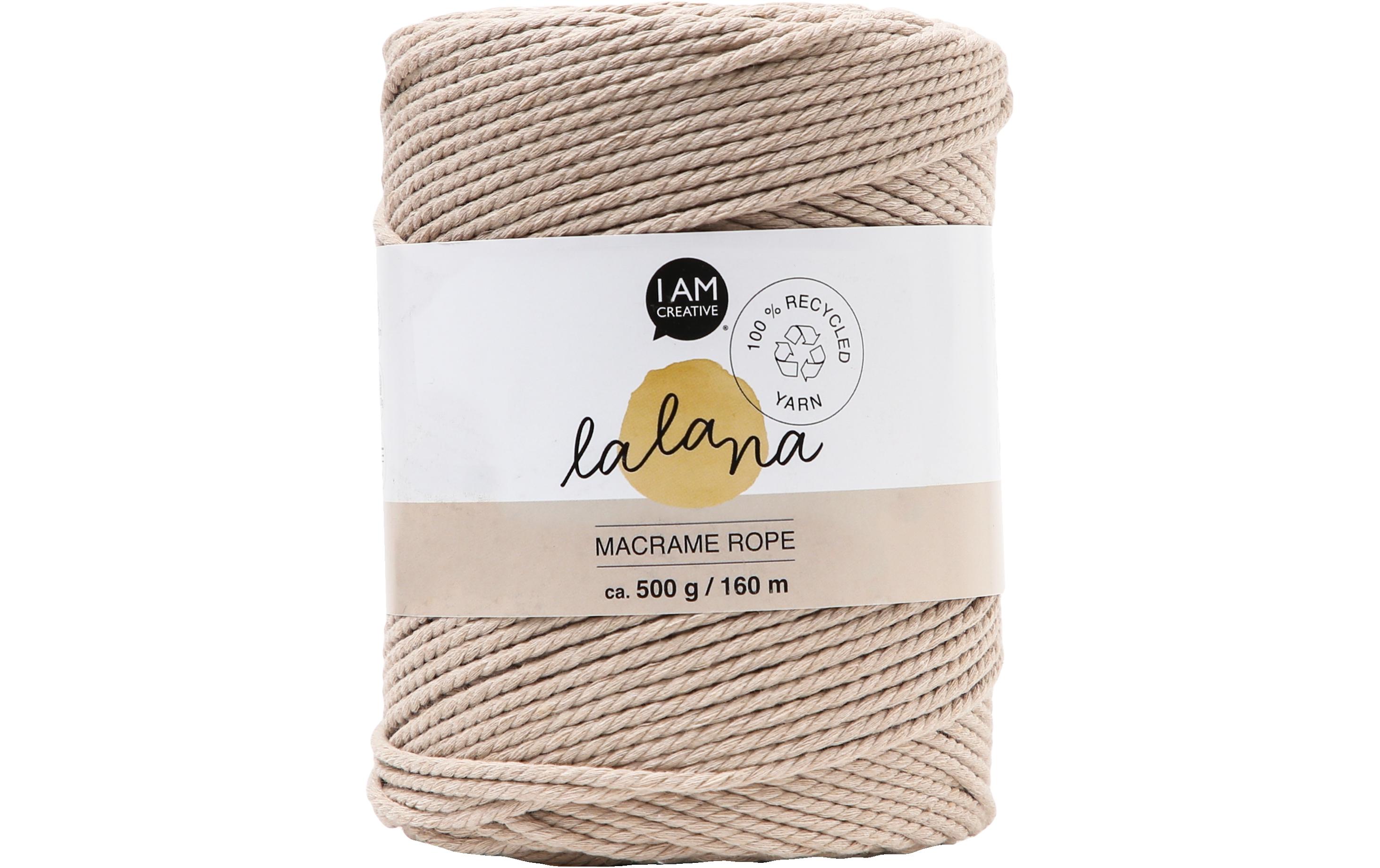 lalana Wolle Macrame rope 2 mm, 500g, Beige