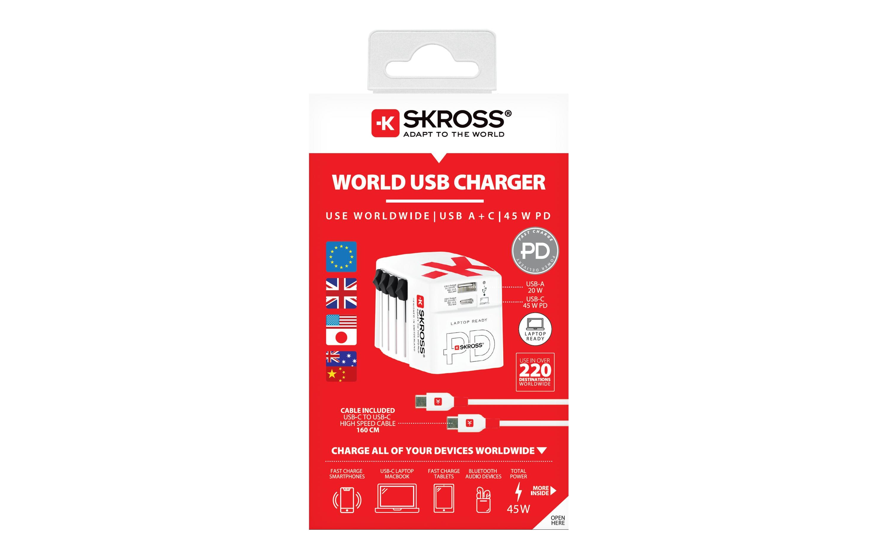 SKROSS USB-Wandladegerät AC45PD