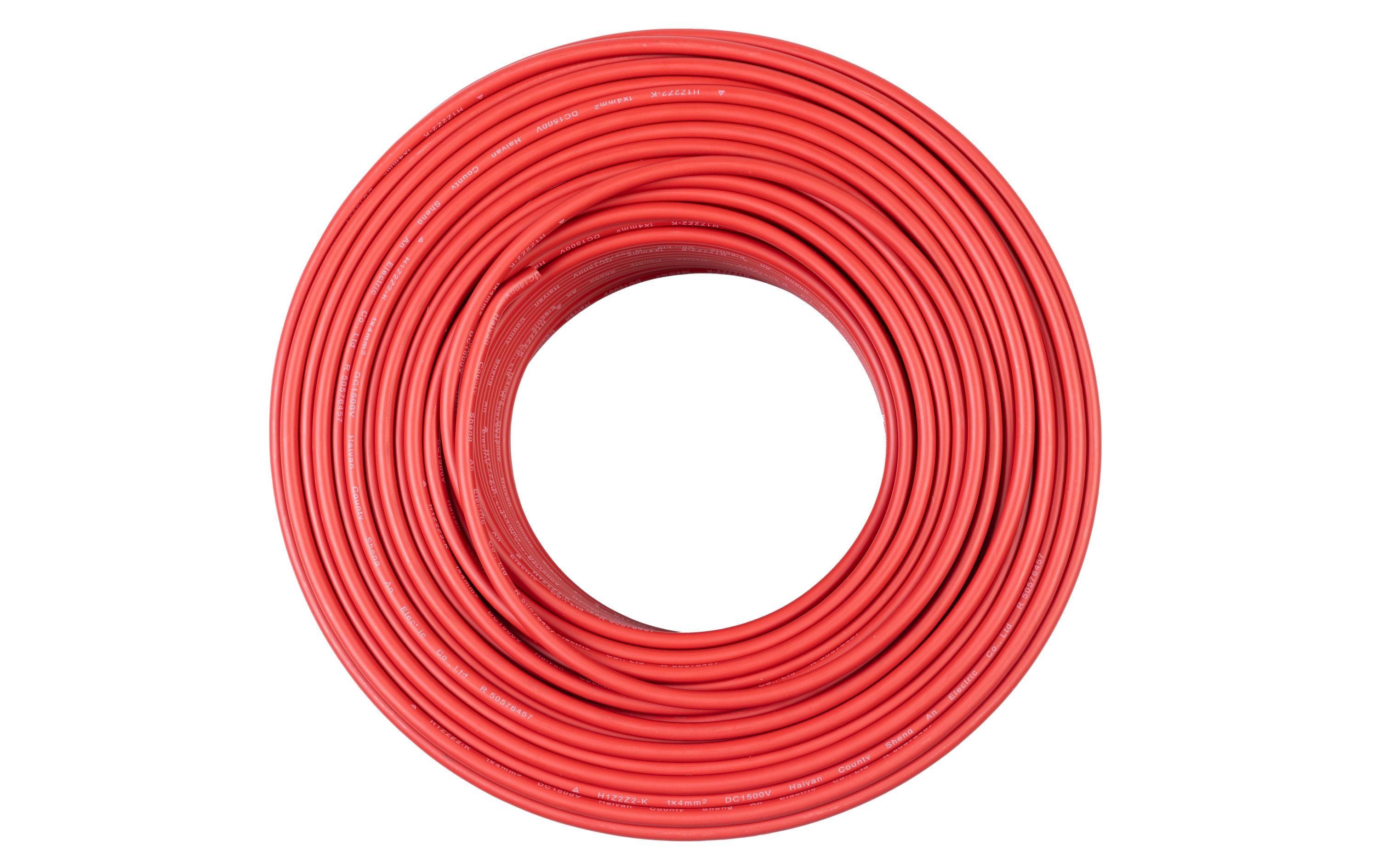 FURBER.power Solarkabel 4 mm² Rolle 100 m, Rot