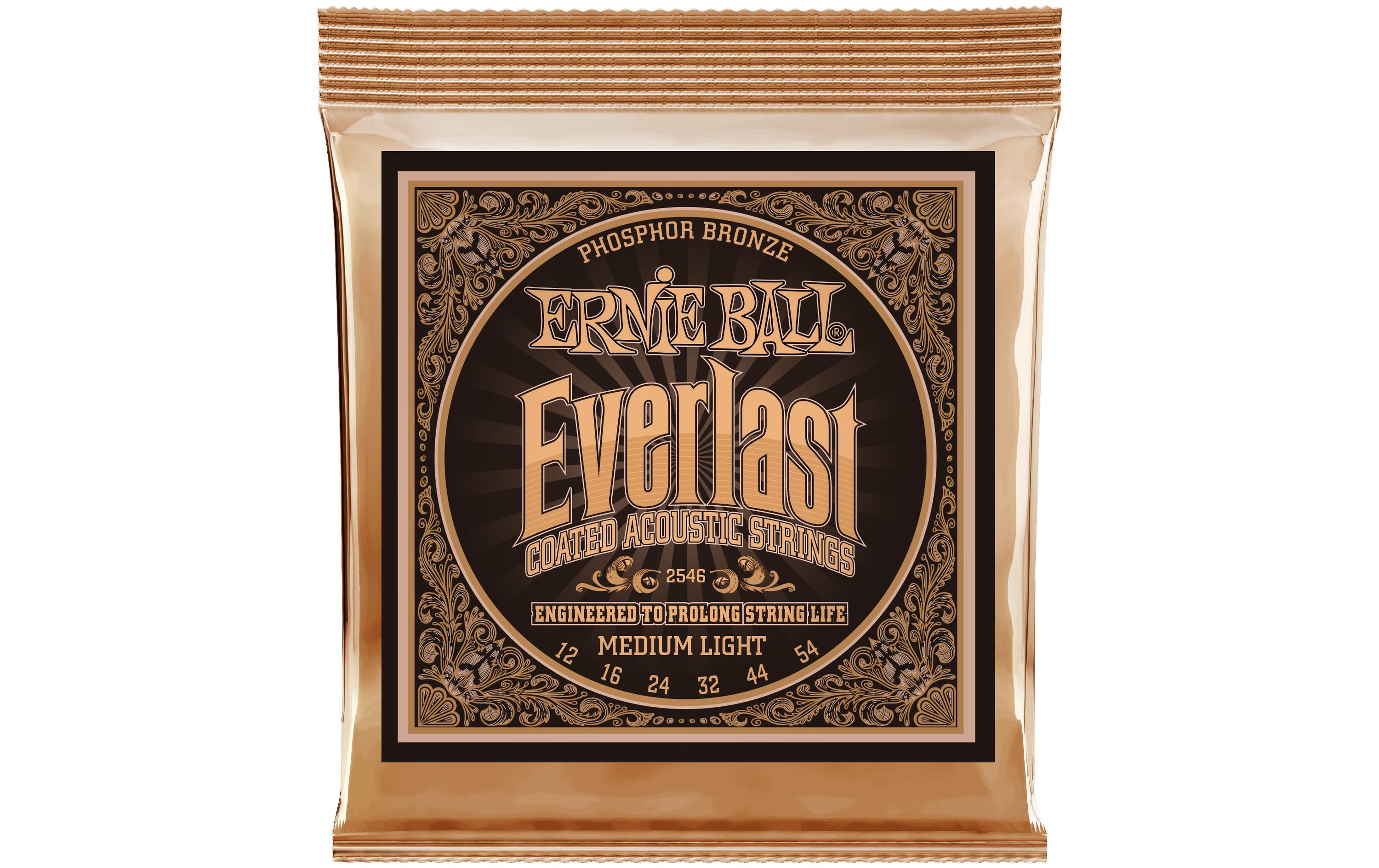 Ernie Ball Gitarrensaiten 2546 Everlast Coated PB – Medium Light 12-54