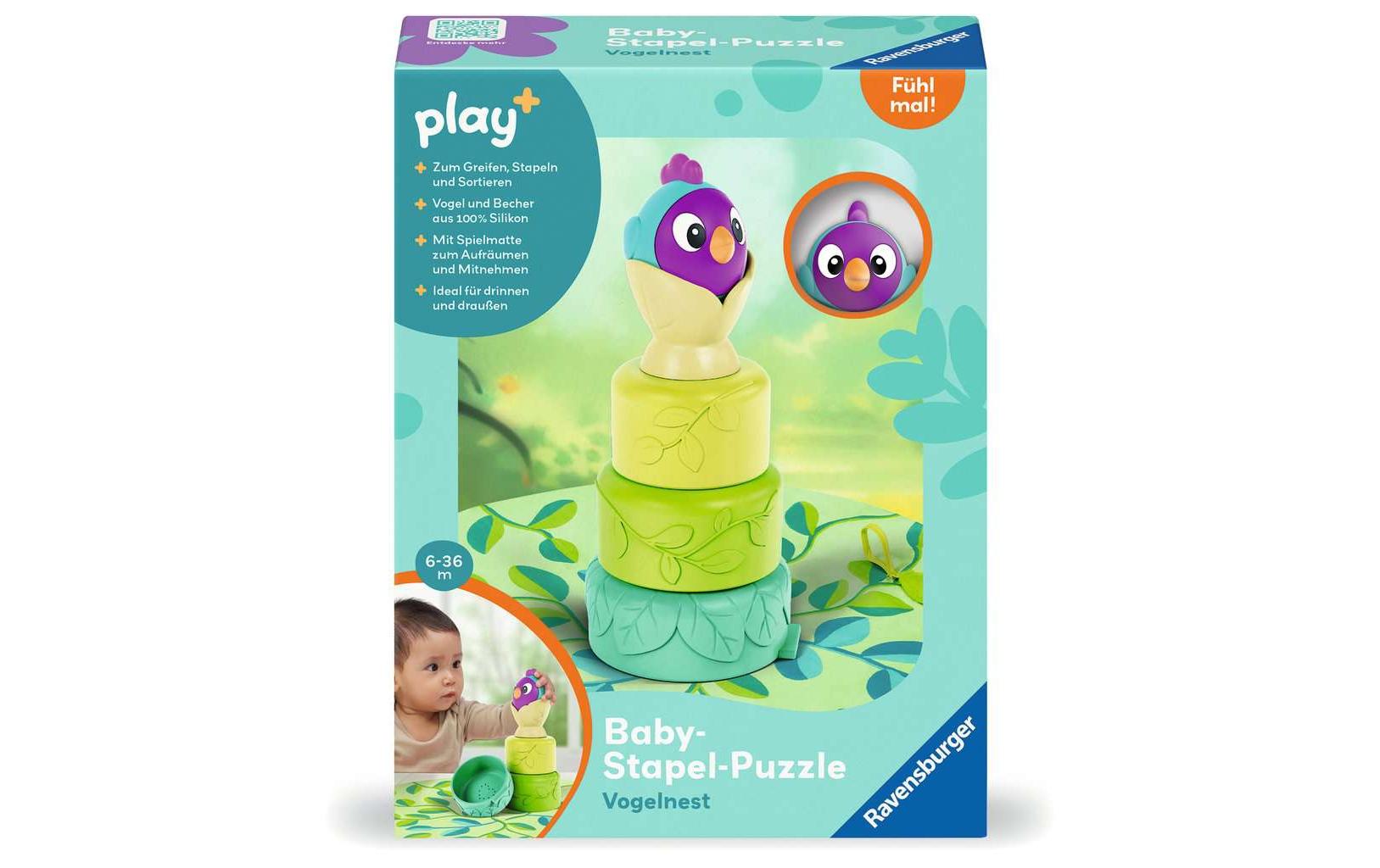 play+ Baby-Stapel-Puzzle: Vogelnest