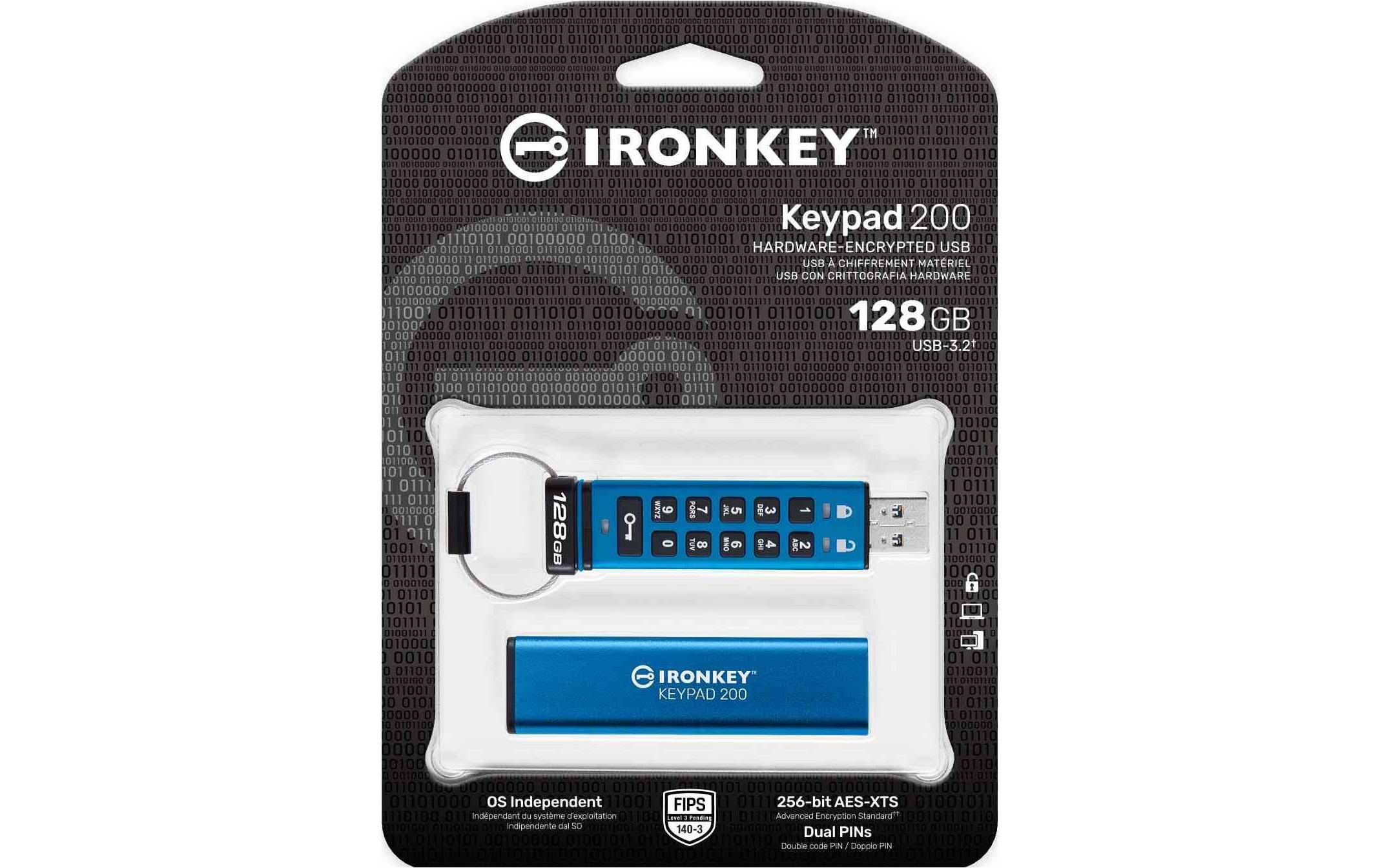 Kingston USB-Stick IronKey Keypad 200 256 GB