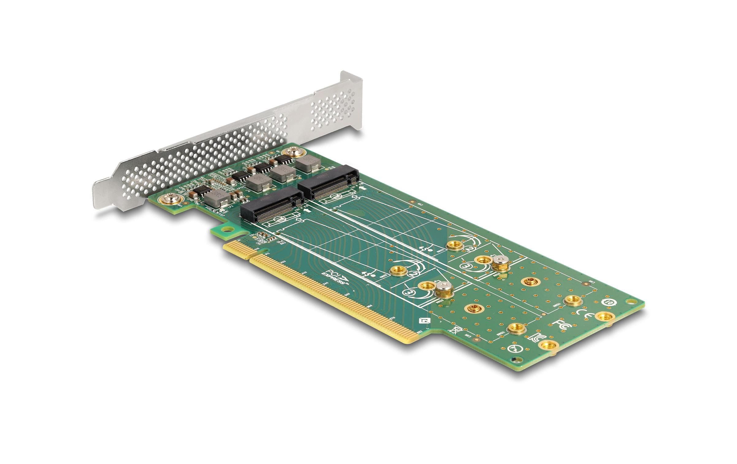 Delock Host Bus Adapter PCI-Express x16 - 4 x NVMe M.2 Key M 110 mm